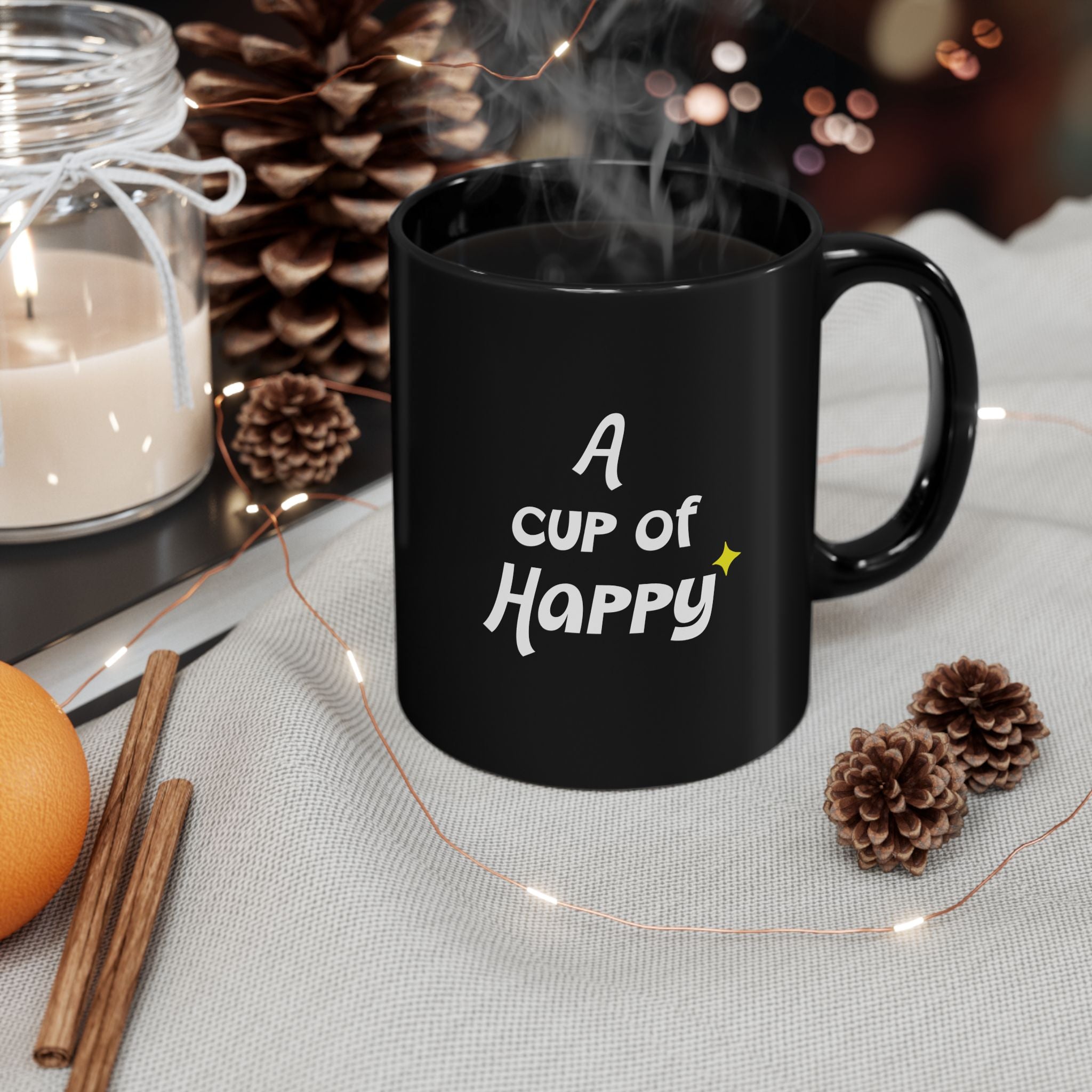 Cup of Happy! Black Mug