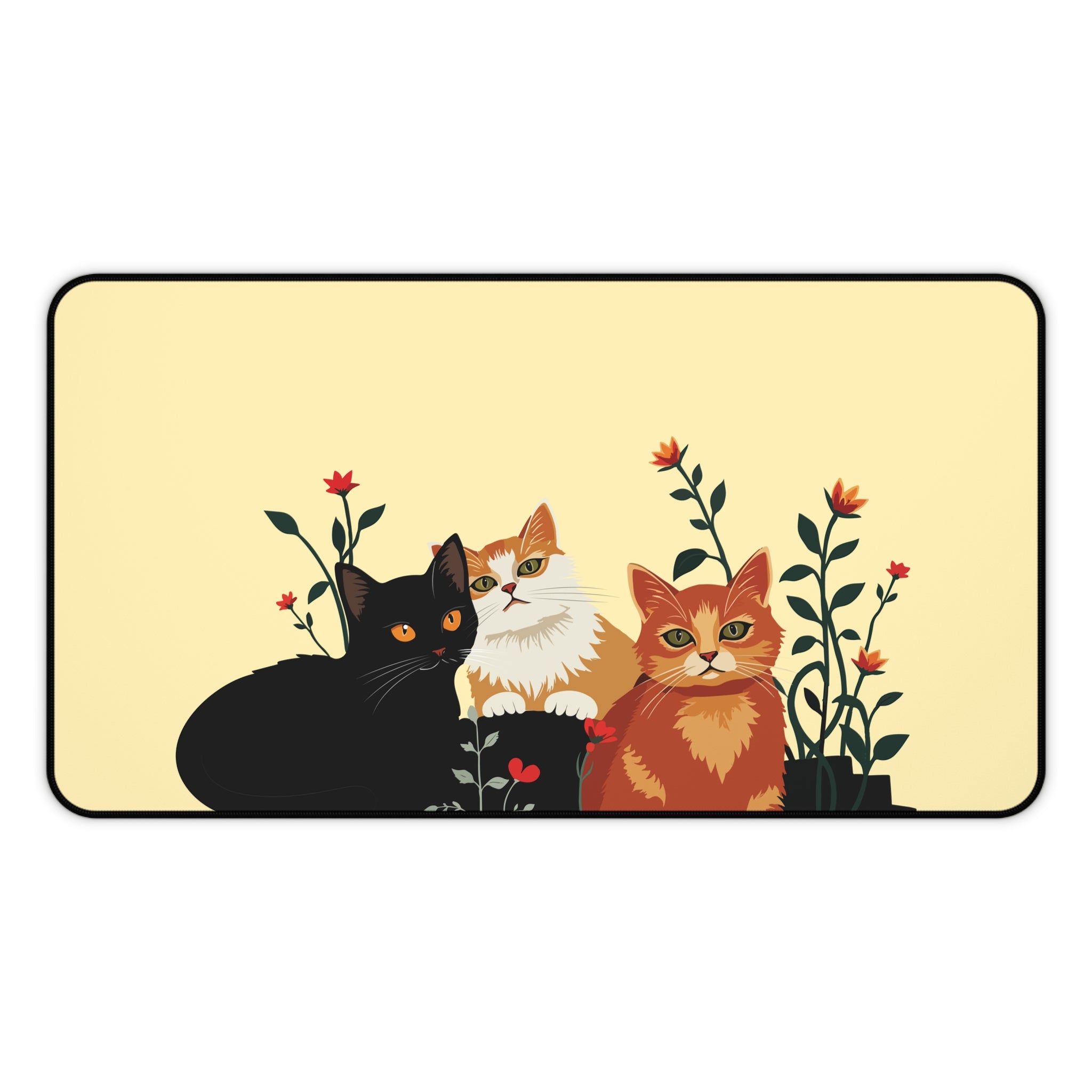 Plants and Cats Desk Mat
