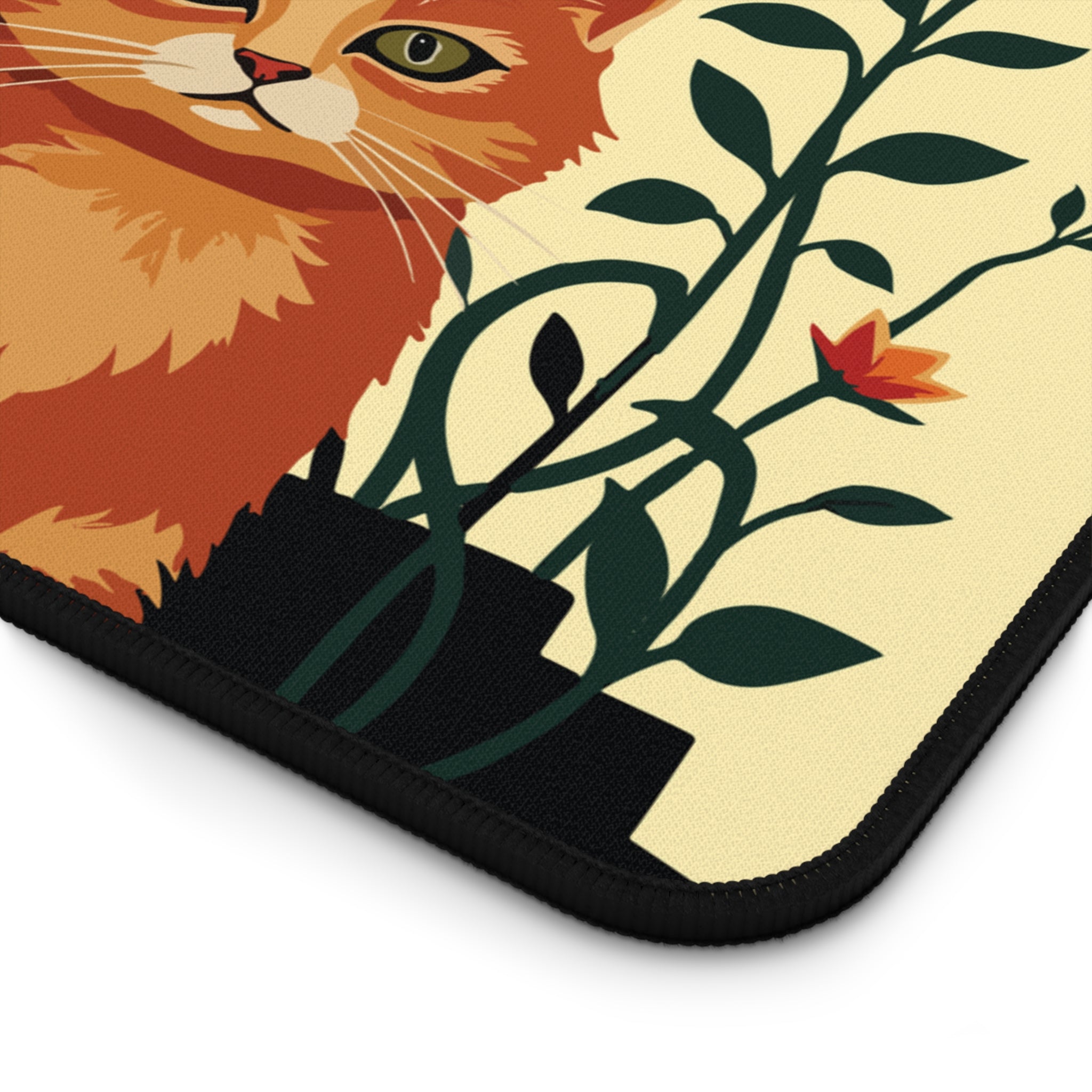 Plants and Cats Desk Mat