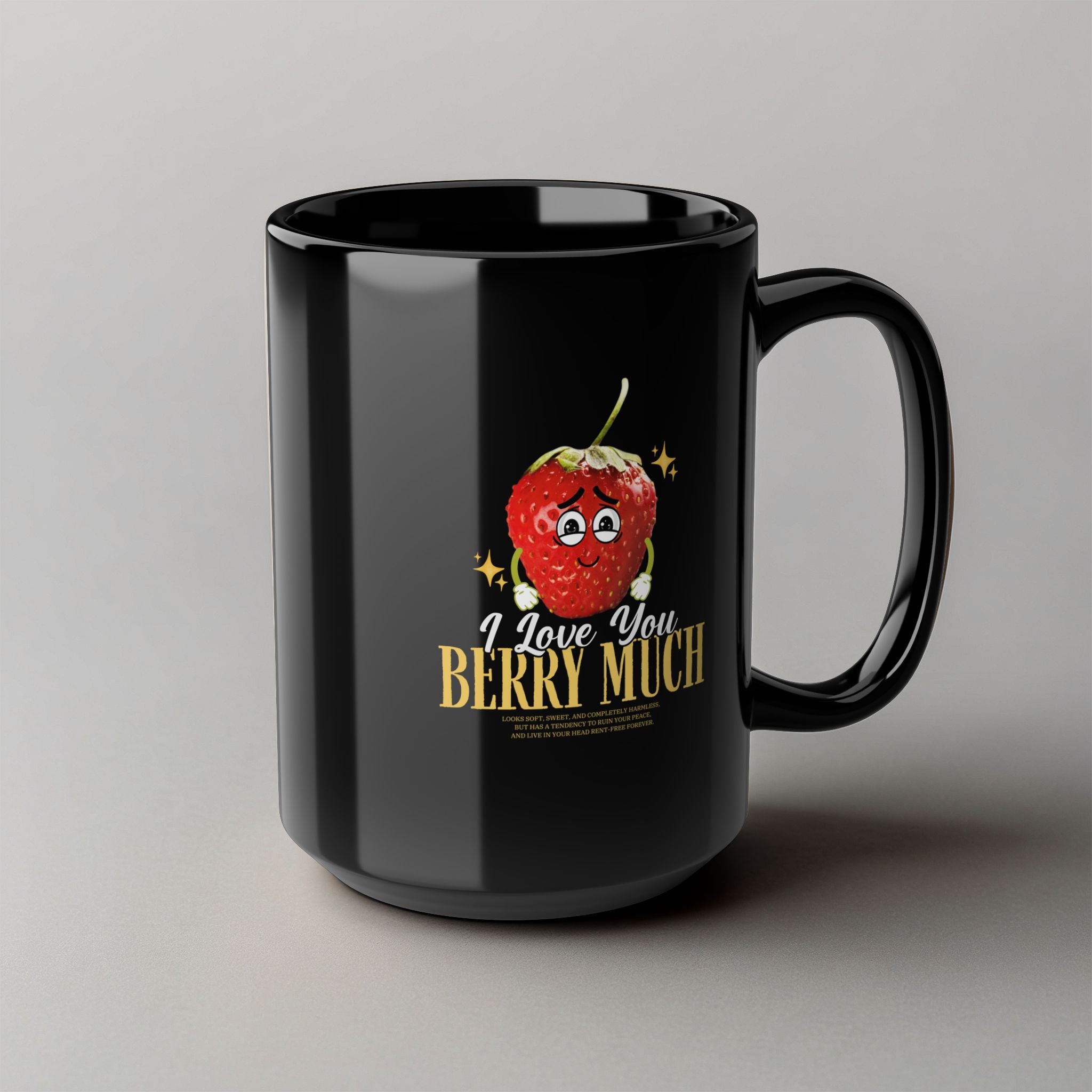 Berry Much! Black Mug
