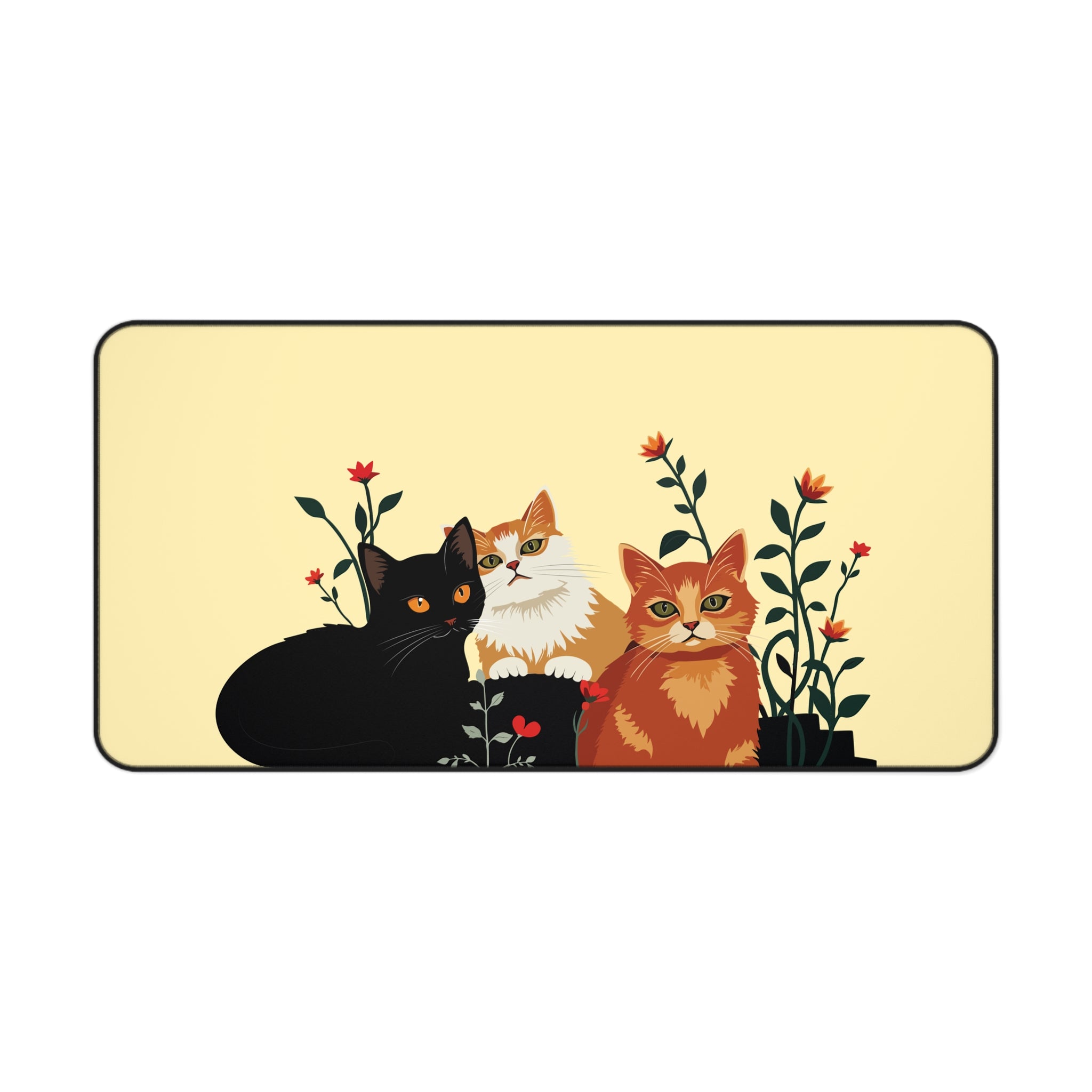 Plants and Cats Desk Mat