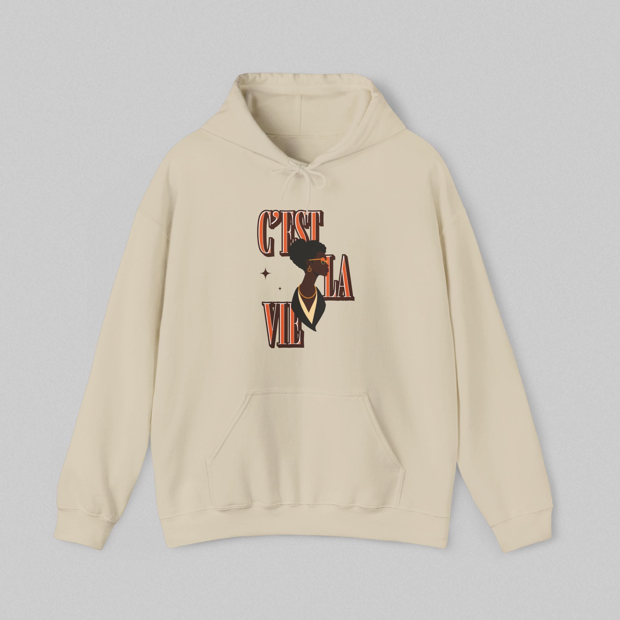 Black Elegance C’est La Vie Hoodie for Women