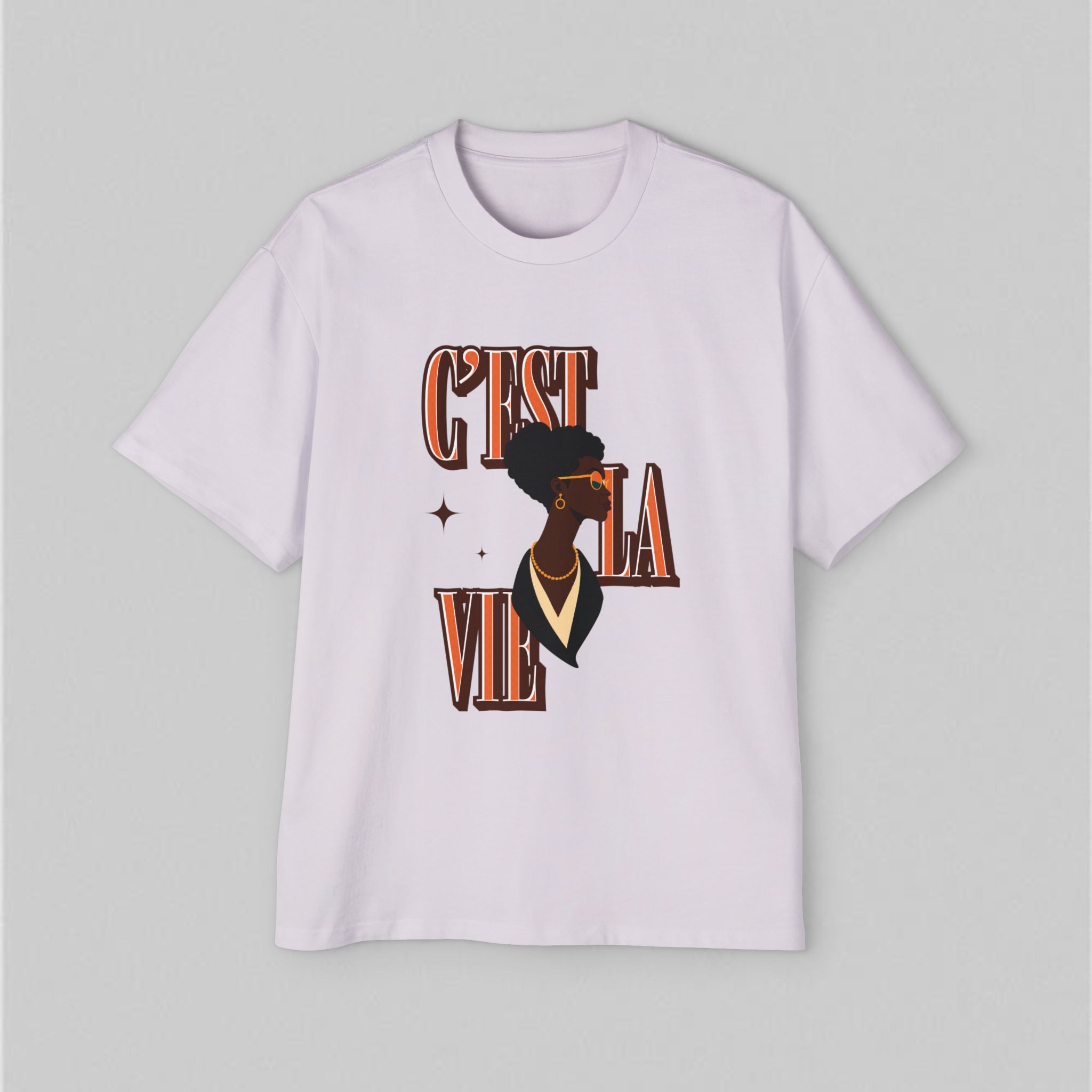 Black Elegance C’est La Vie Women's Oversized T-Shirt