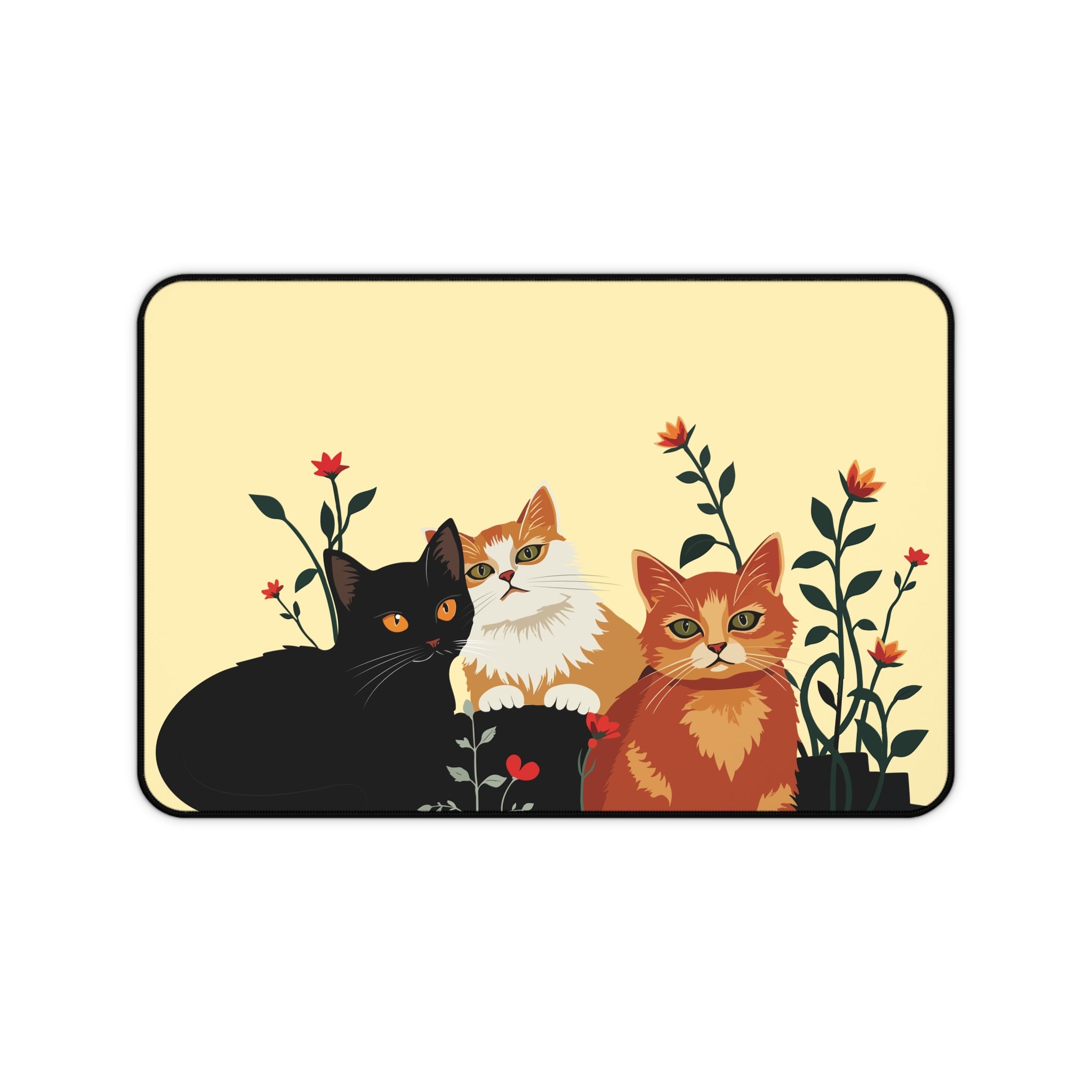 Plants and Cats Desk Mat