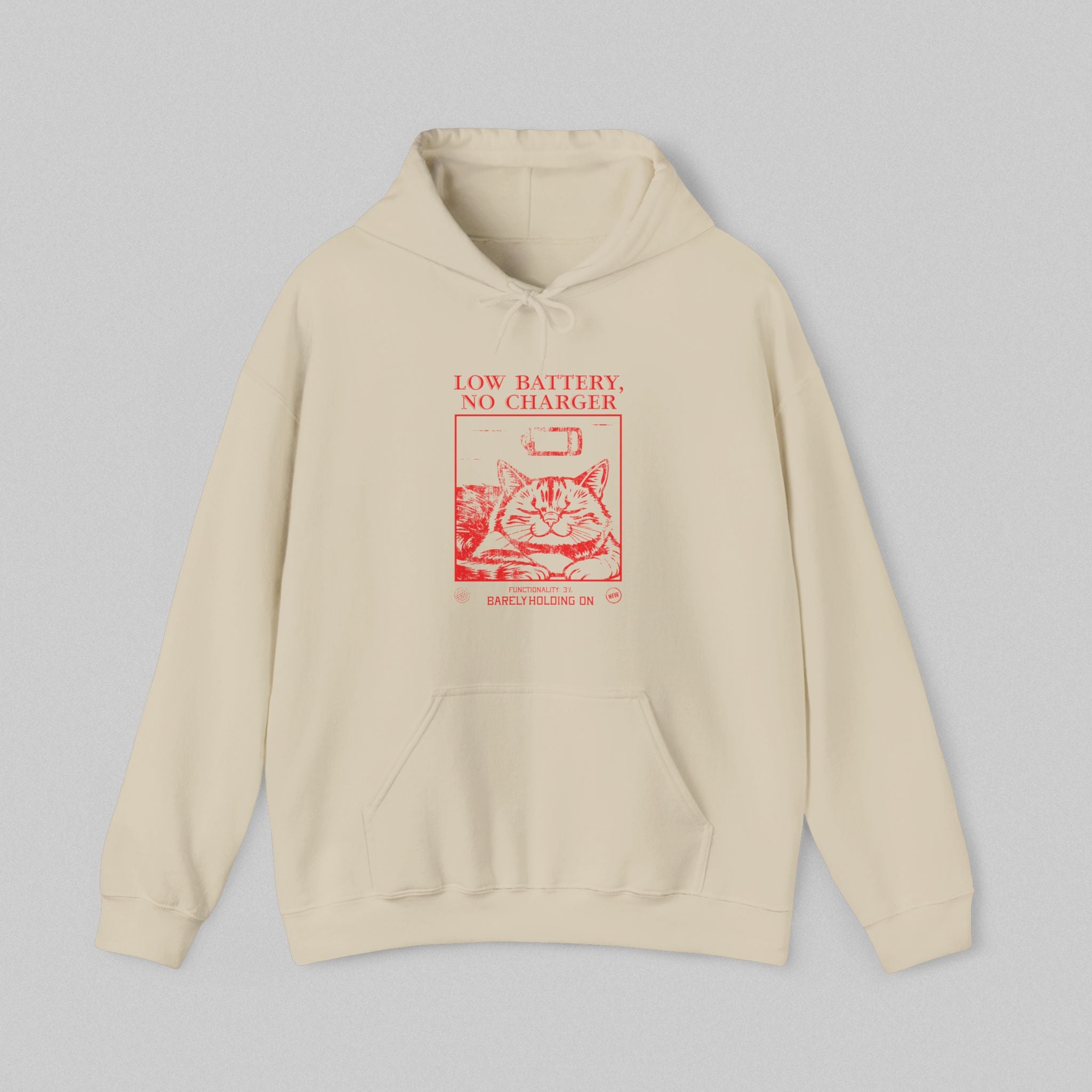 Low Battery Vintage Hoodie for Women