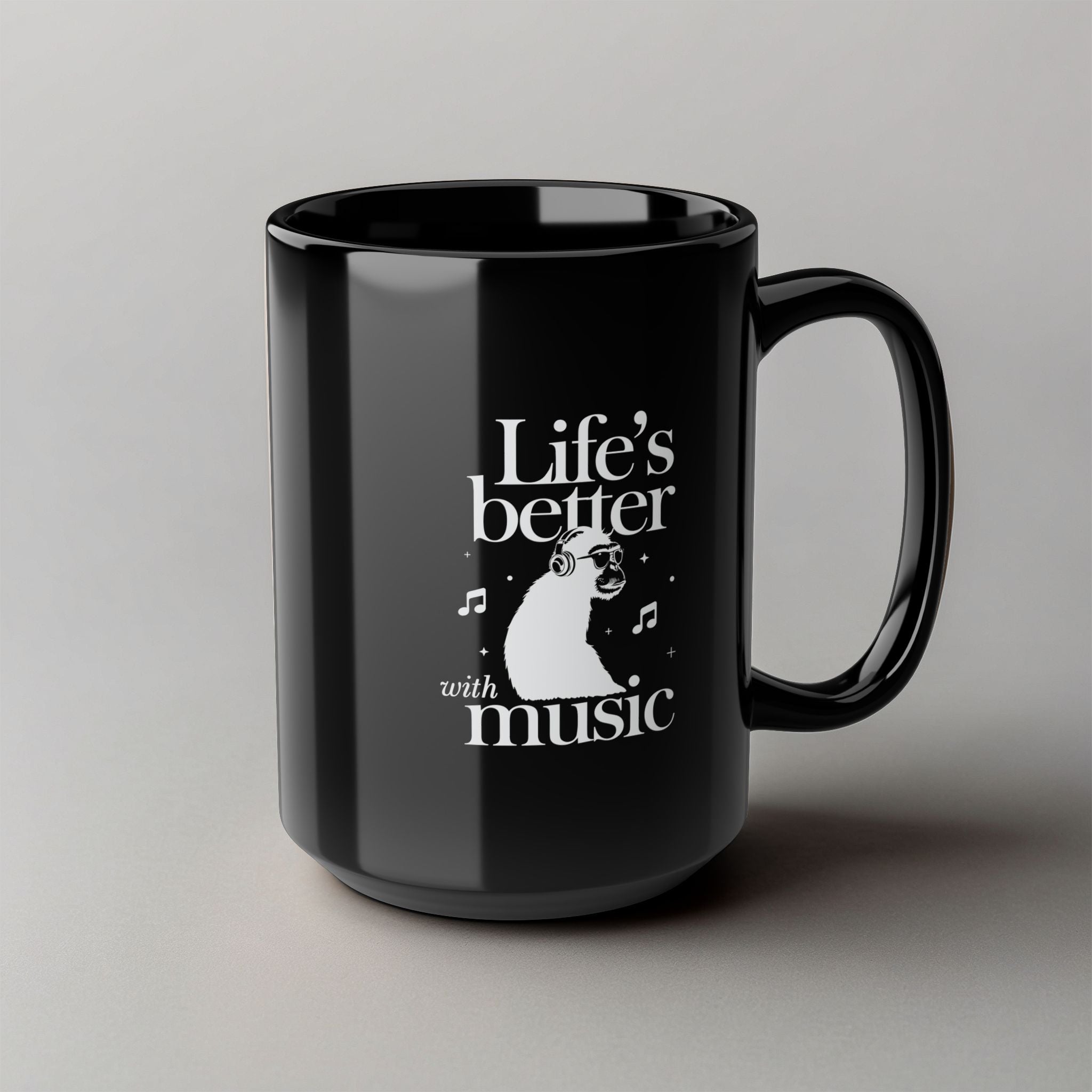 Life's Better with Music! Black Mug