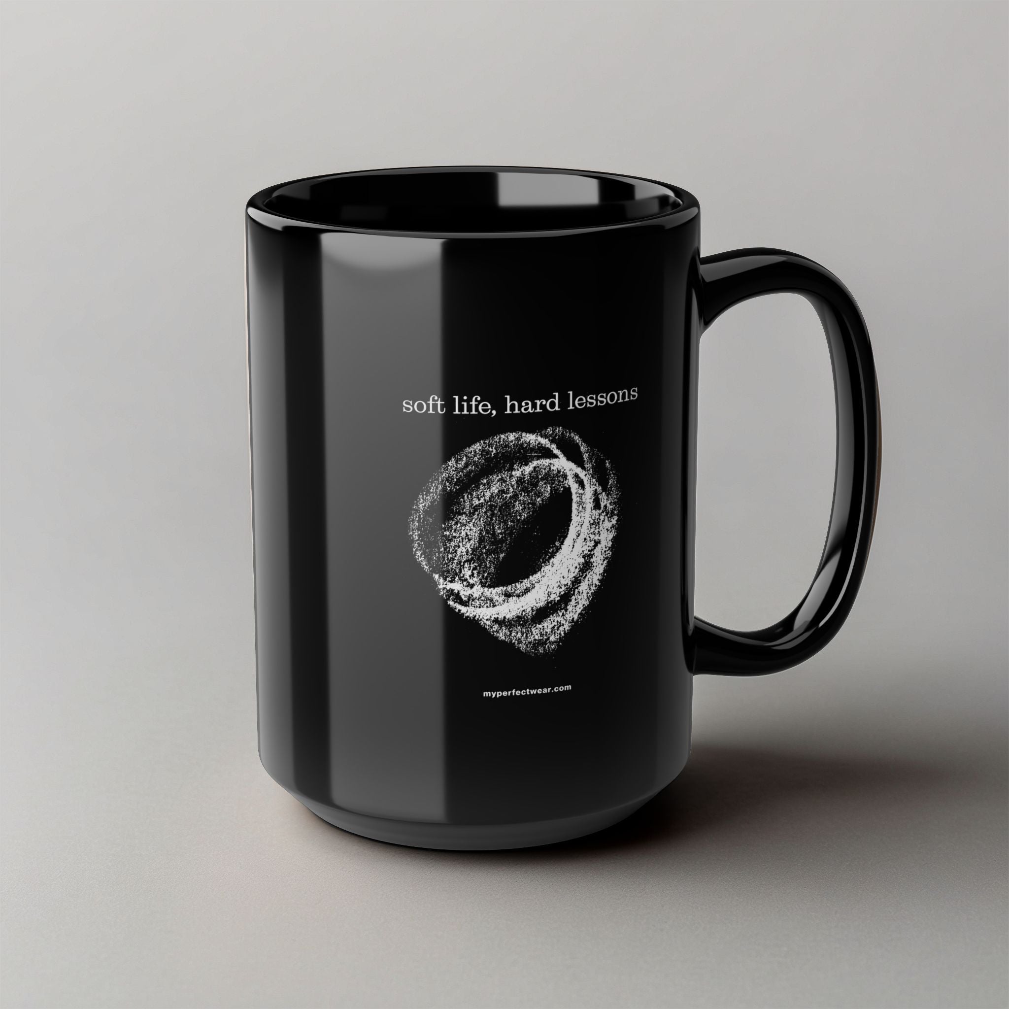 Soft Life, Hard Lessons! Black Mug