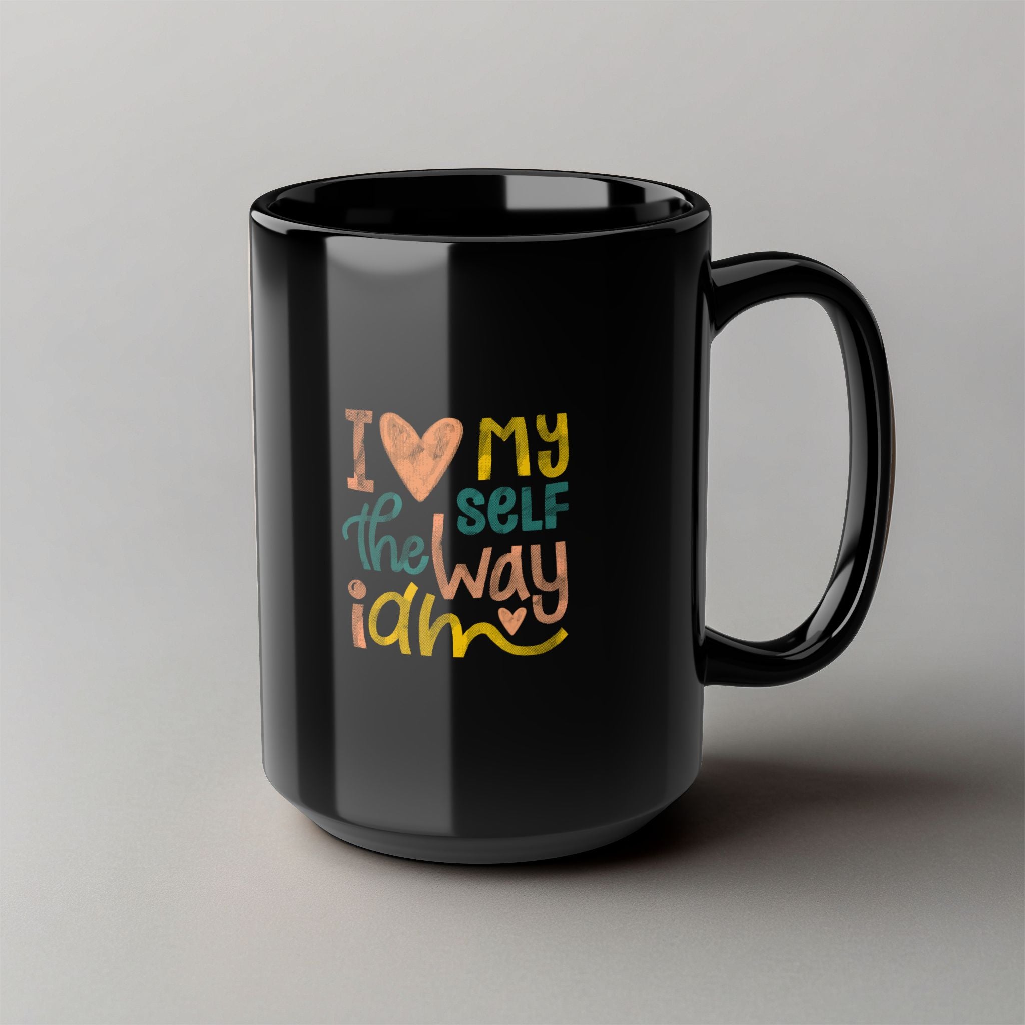 I Love Myself! Black Mug