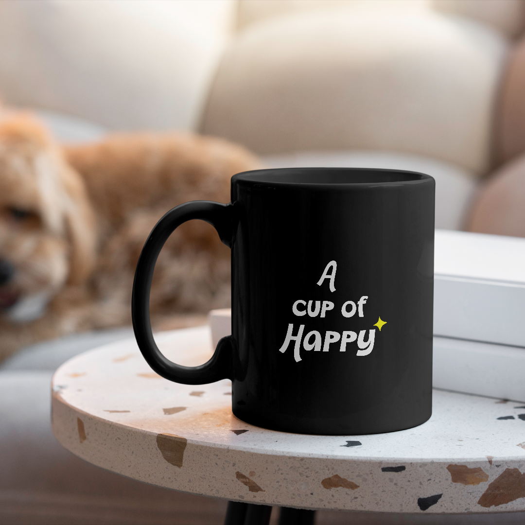 Cup of Happy! Black Mug
