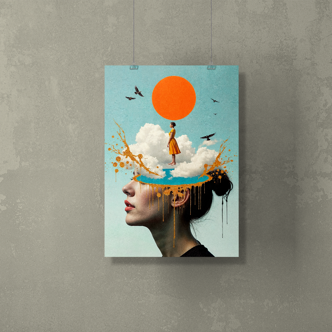 Head in the Clouds! Surreal Poster