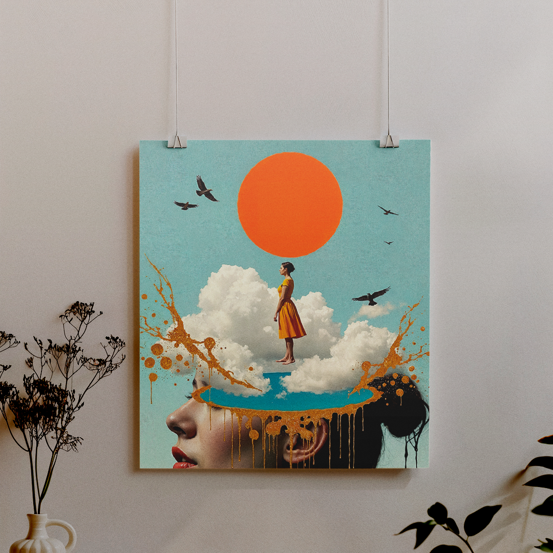 Head in the Clouds! Surreal Poster