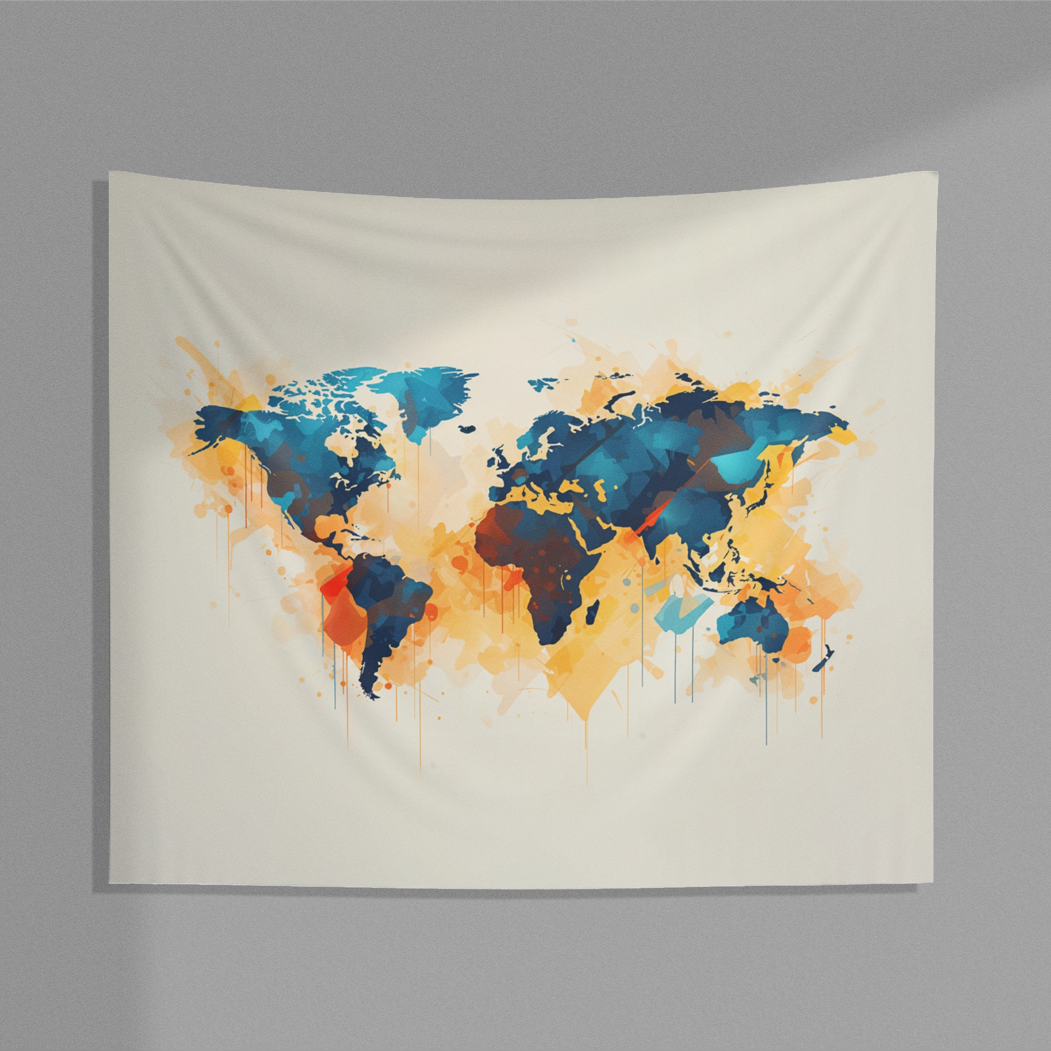 World Map Wall Tapestry