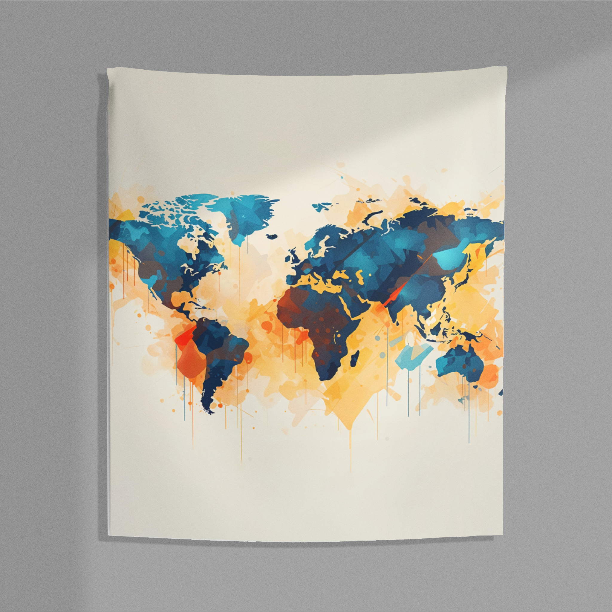 World Map Wall Tapestry