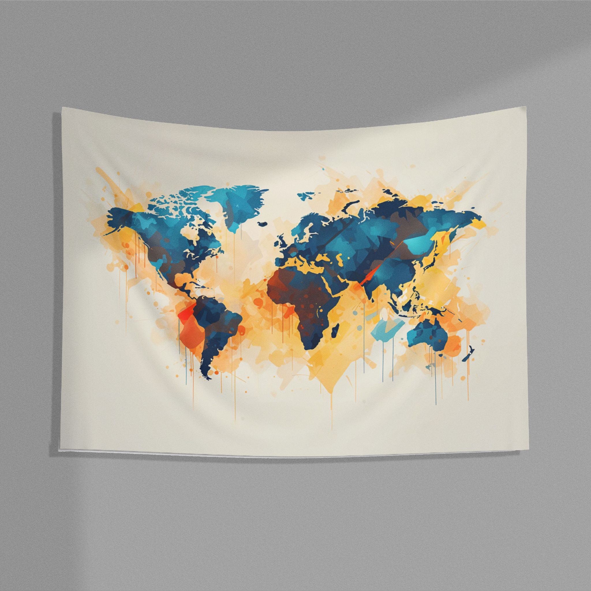 World Map Wall Tapestry