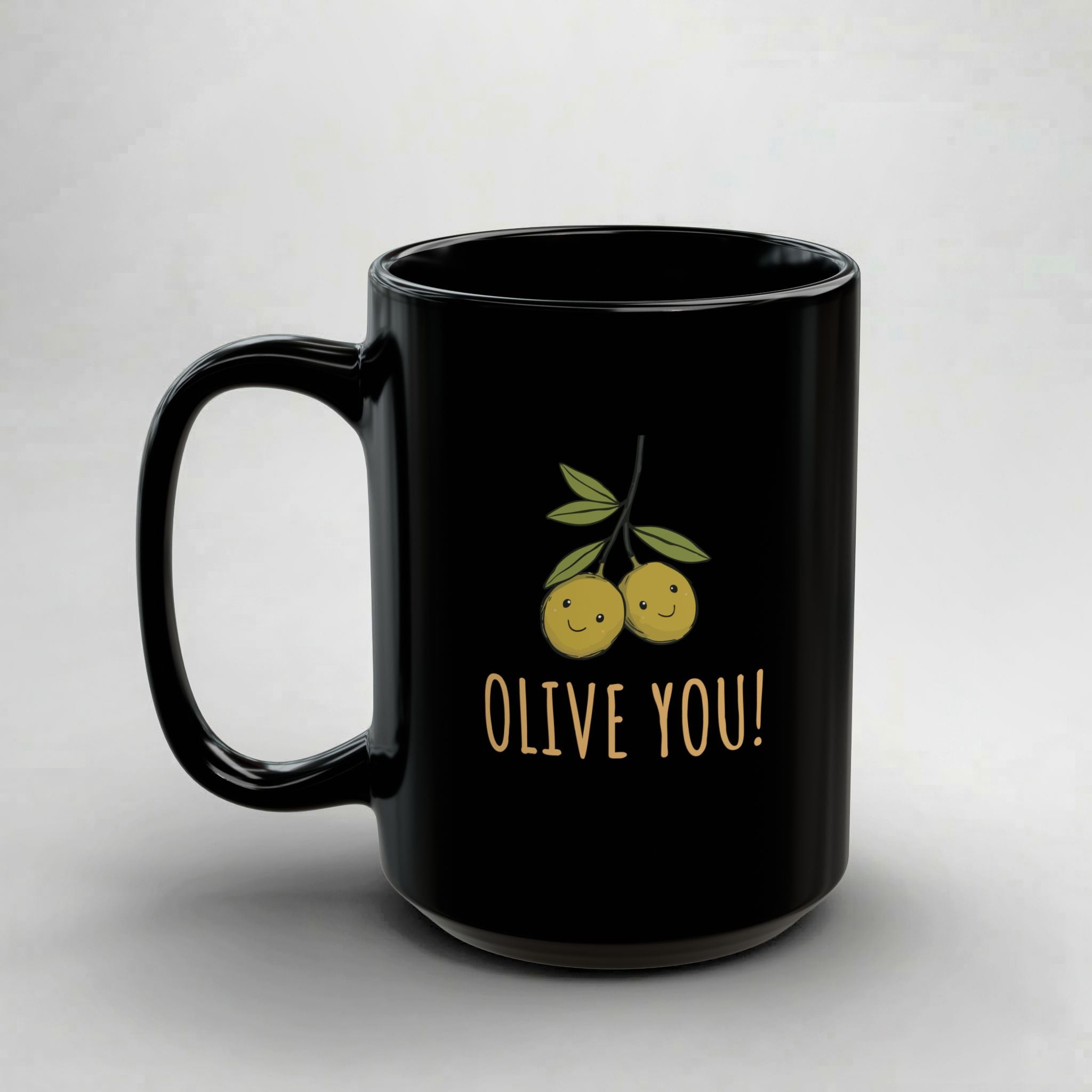 Olive You! Black Mug