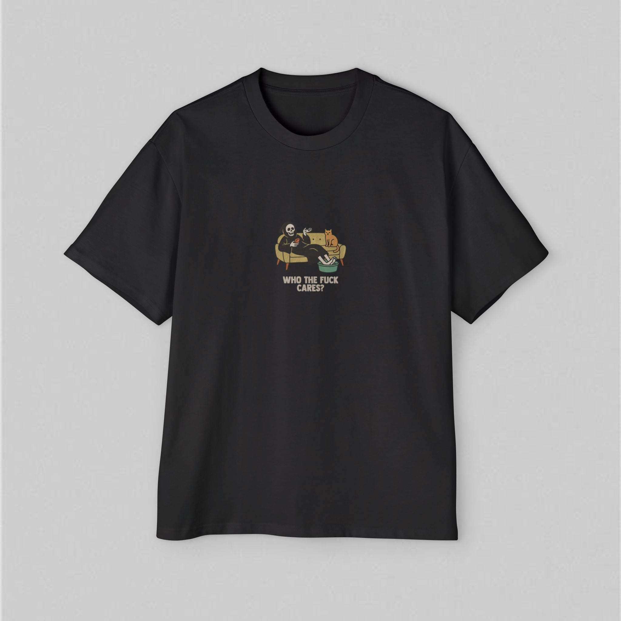 Who the Fuck Cares Men’s Oversized T-Shirt