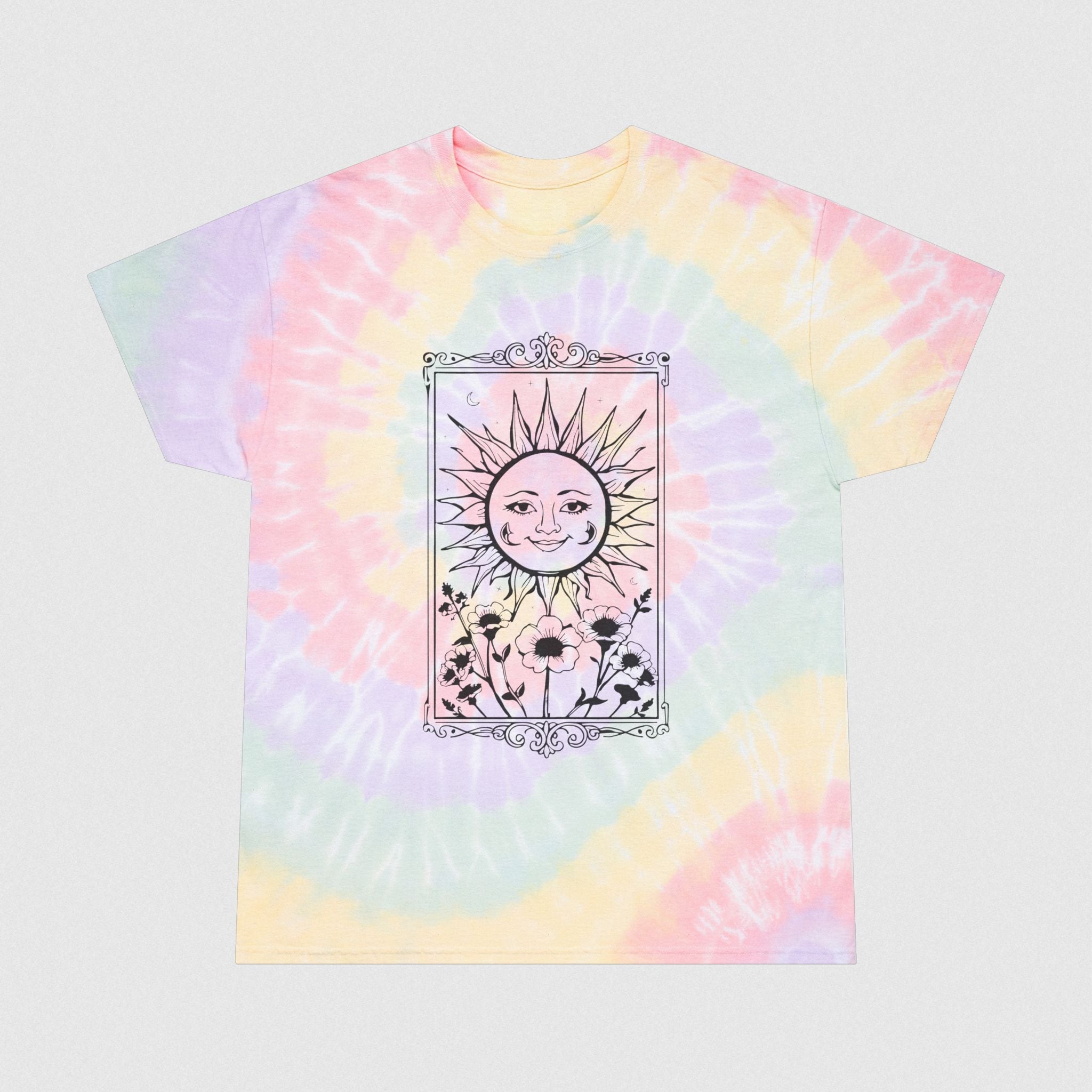 Tarot Sun Spiral Men's Tie dye T-shirt