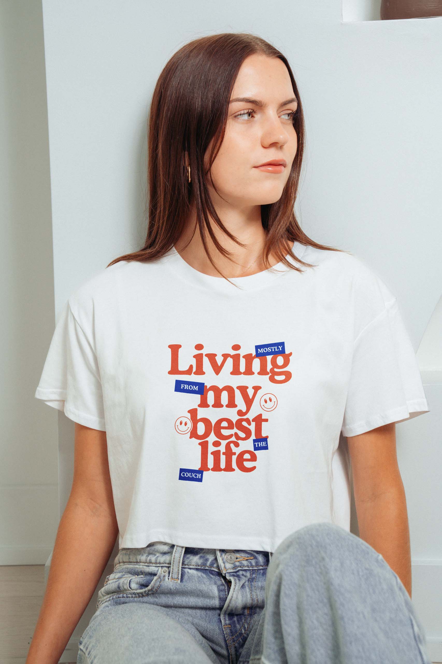 Living My Best Life Crop Tee