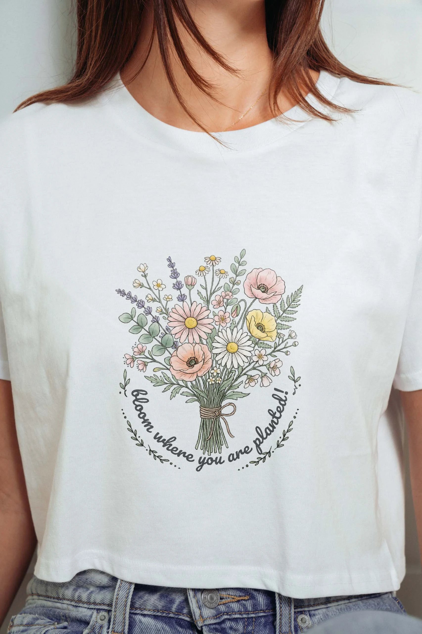 Bloom Where You Are Planted! Crop Tee
