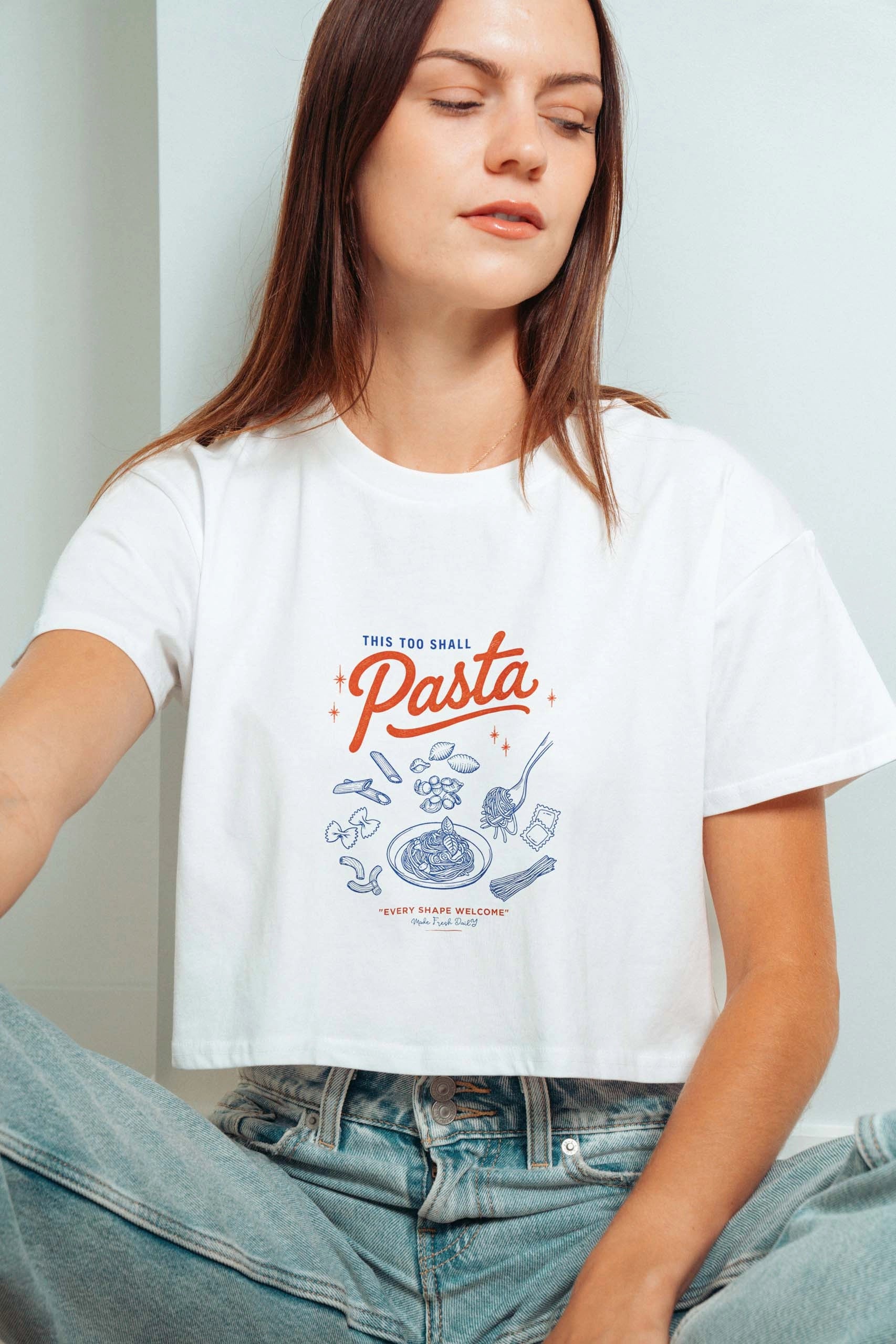 This Too Shall Pasta! Crop Tee