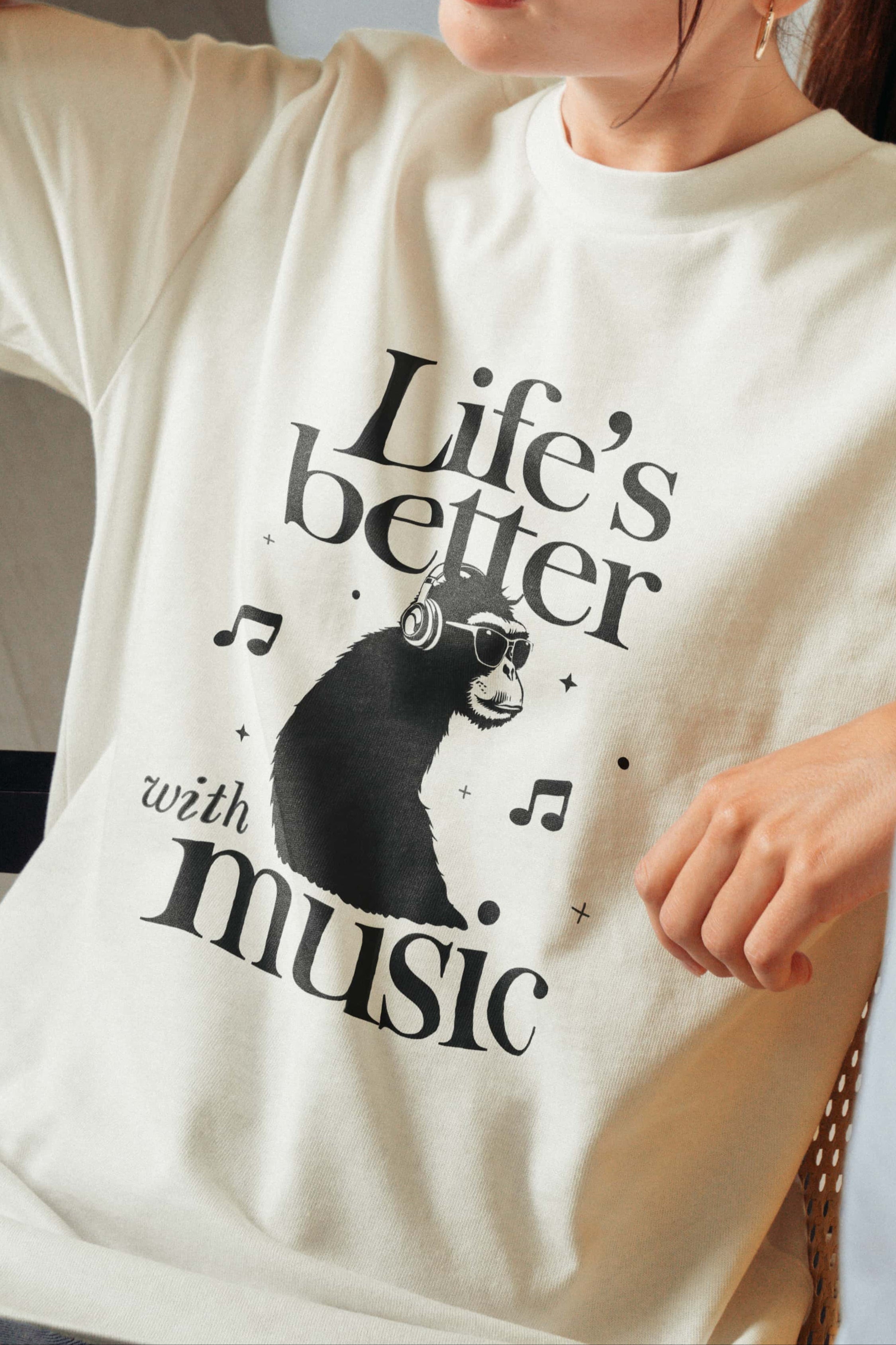 Life's Better with Music! Women's Oversized T-Shirt