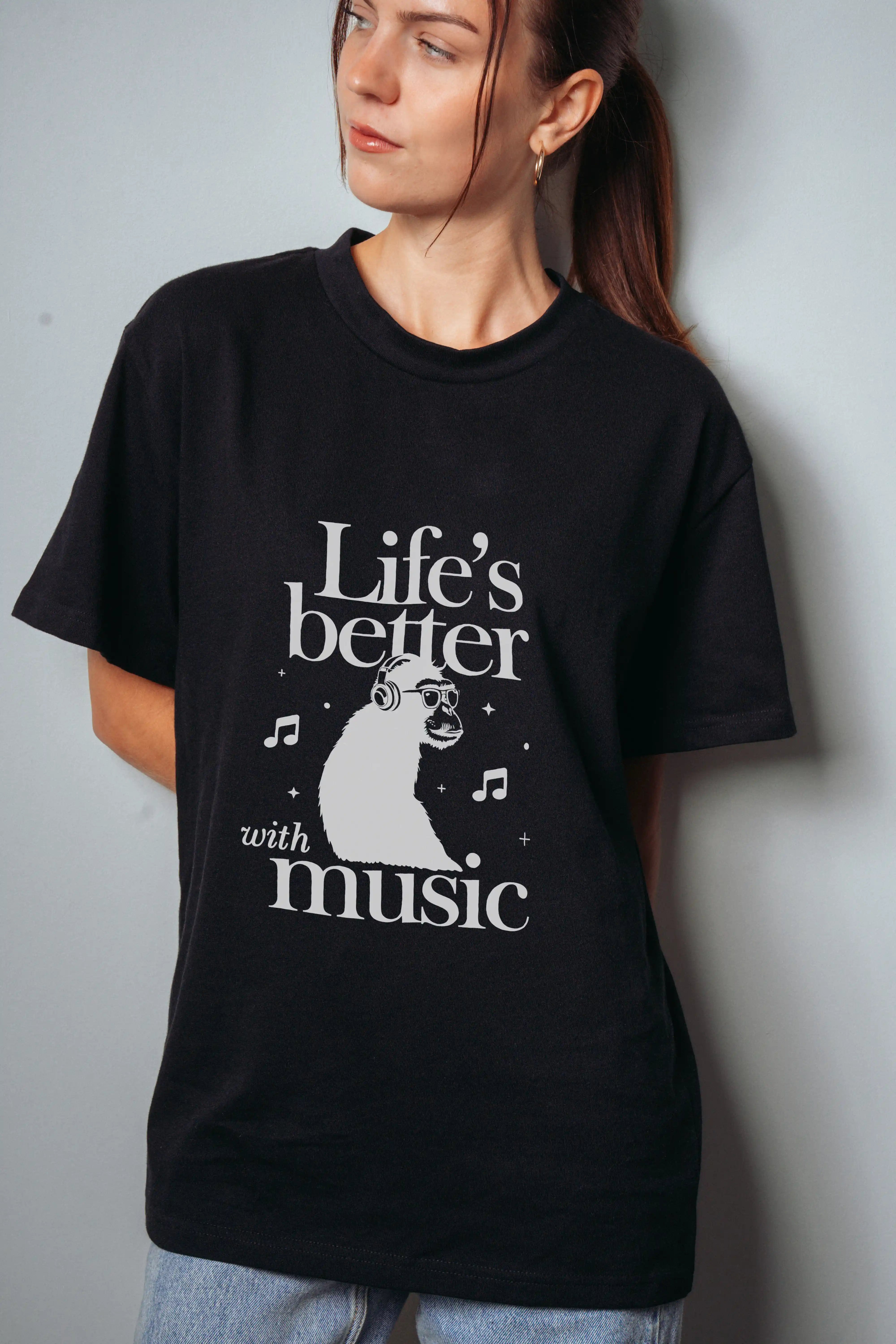 Life's Better with Music! Women's Oversized T-Shirt