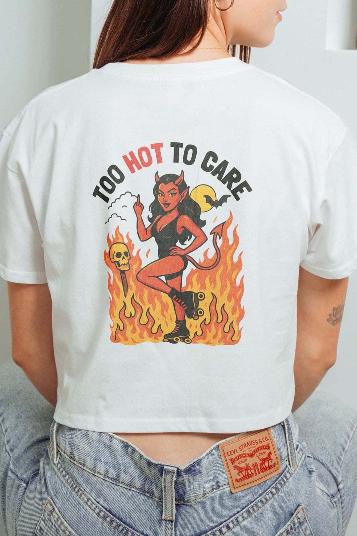 Too Hot to Care! Crop Tee