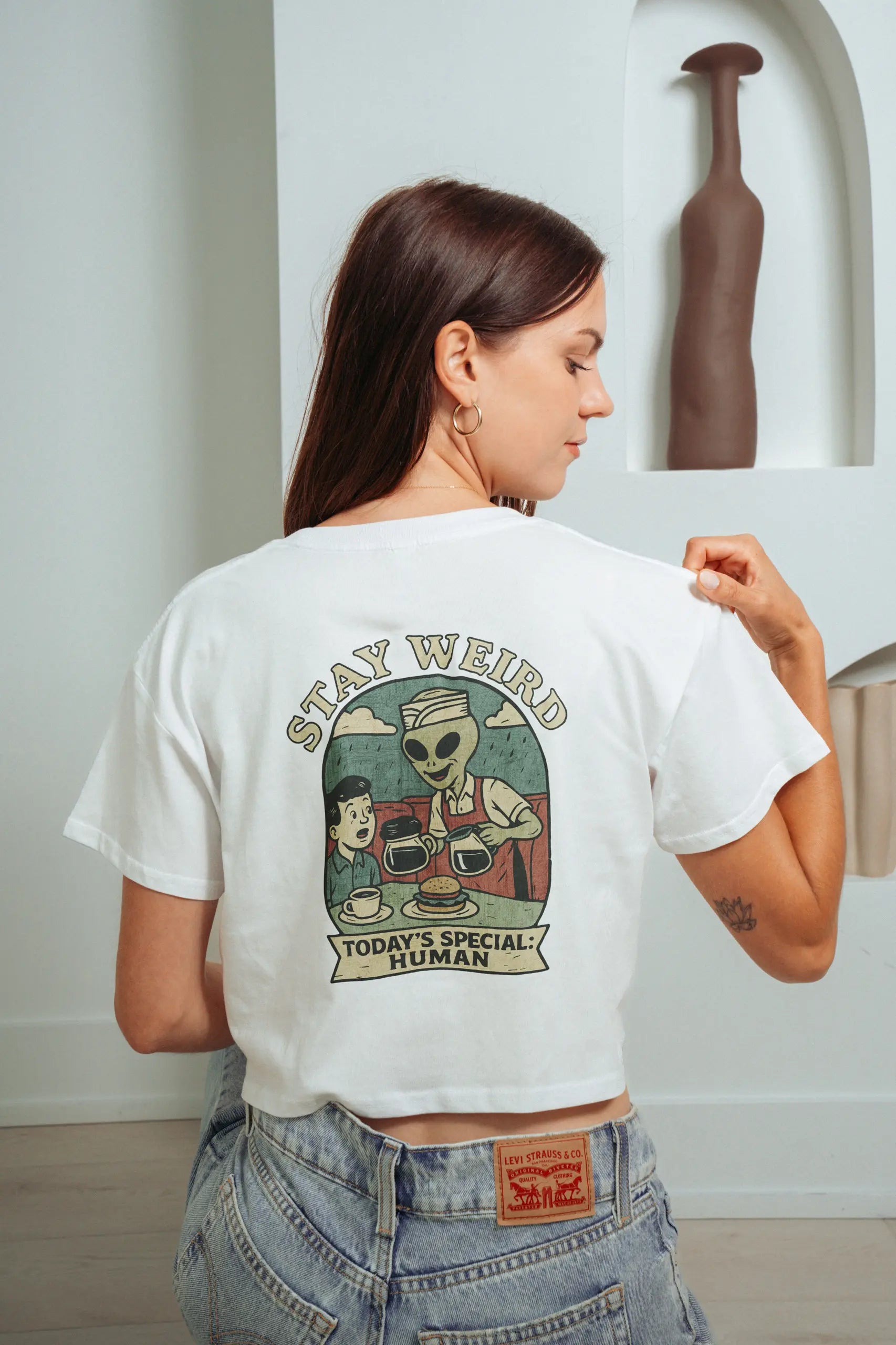 Stay Weird! Crop Tee