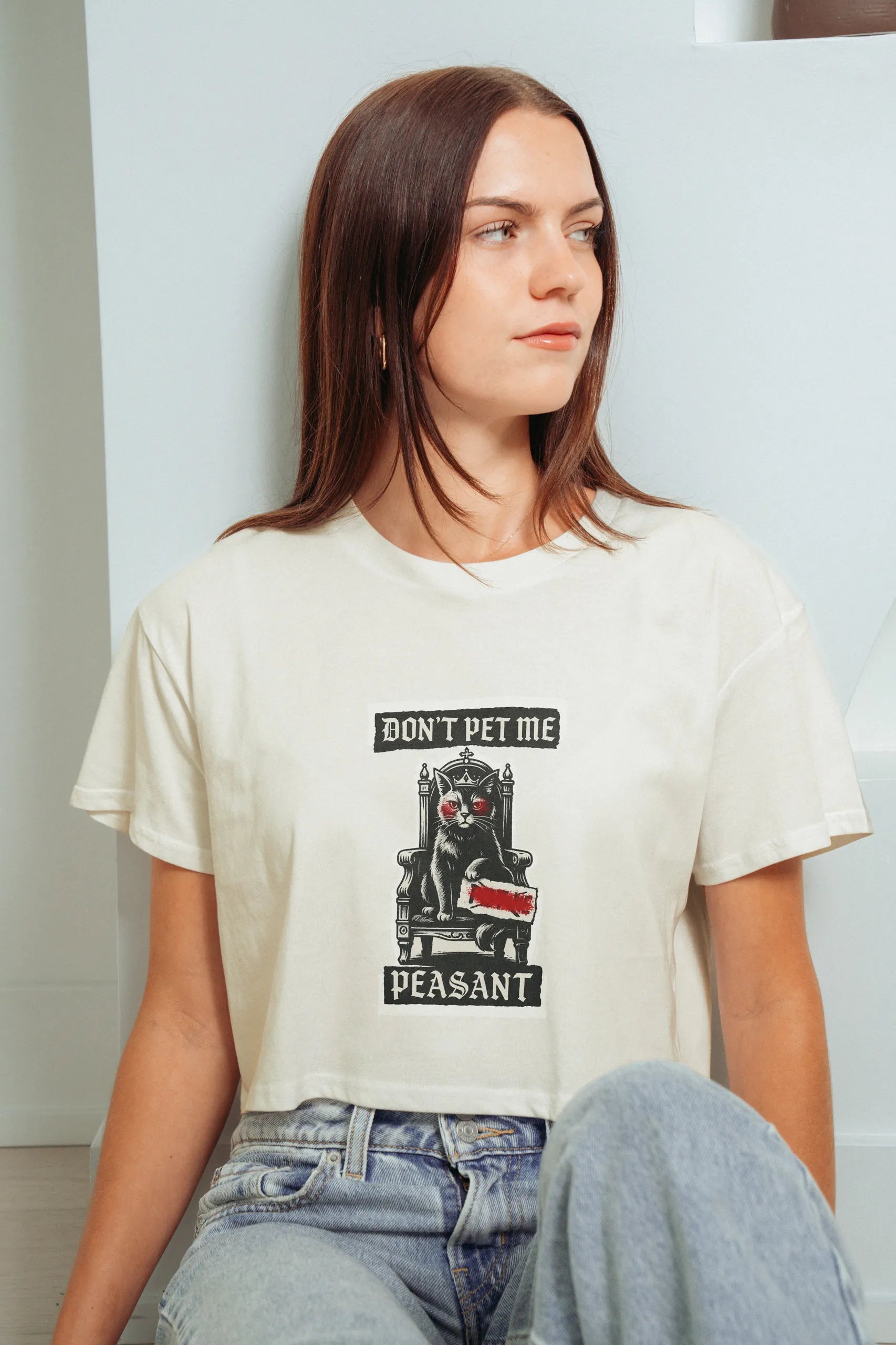 Don't Pet me Peasant! Crop Tee
