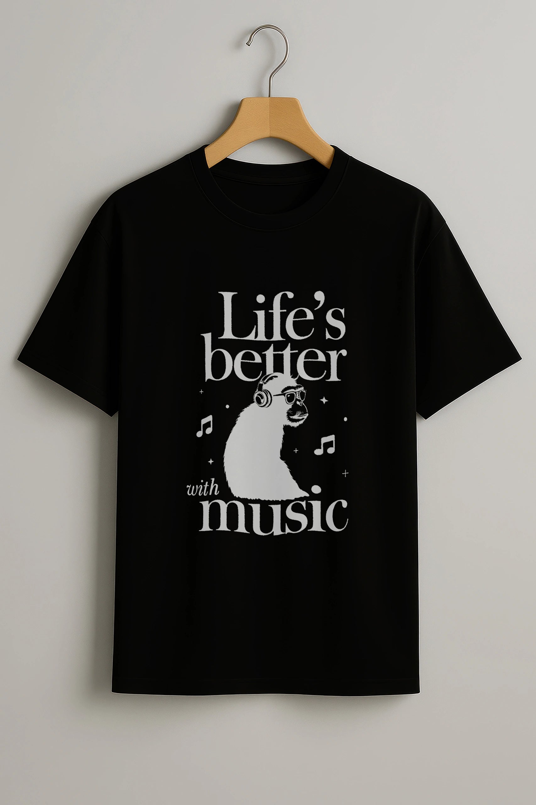Life's Better with Music! Men's Oversized T-Shirt