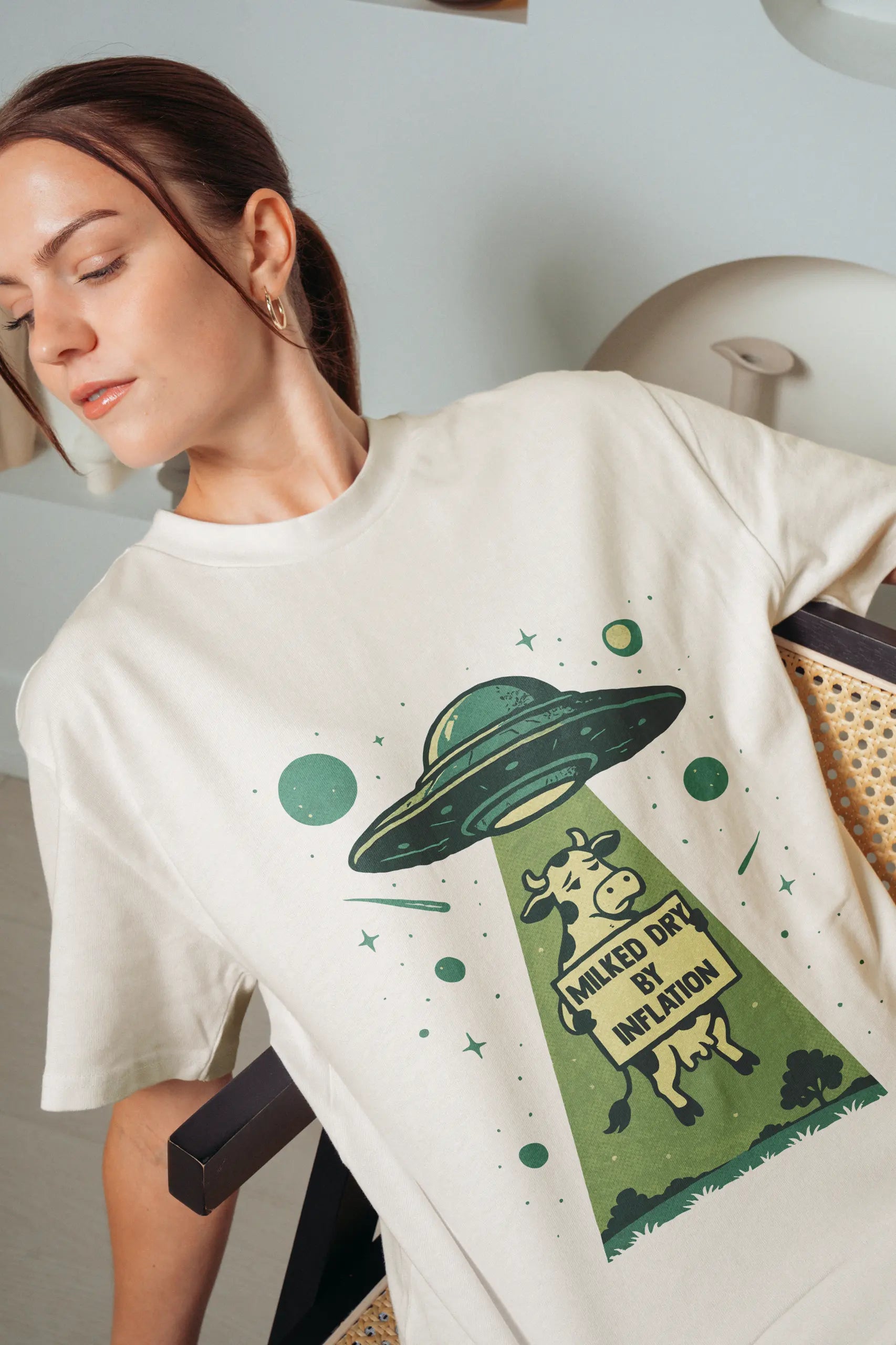 Milked Dry By Inflation! Oversized T-Shirt