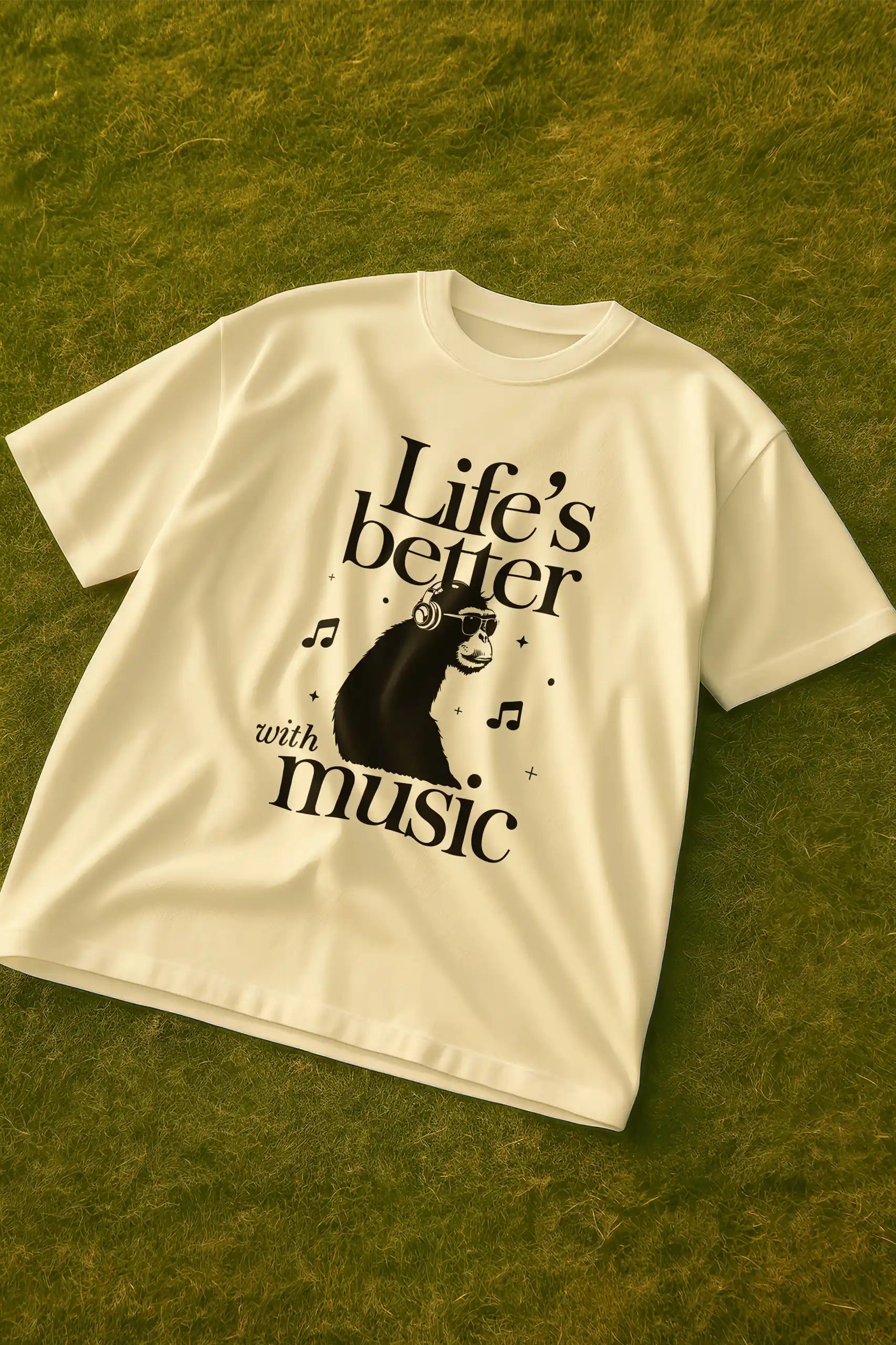 Life's Better with Music! Men's Oversized T-Shirt