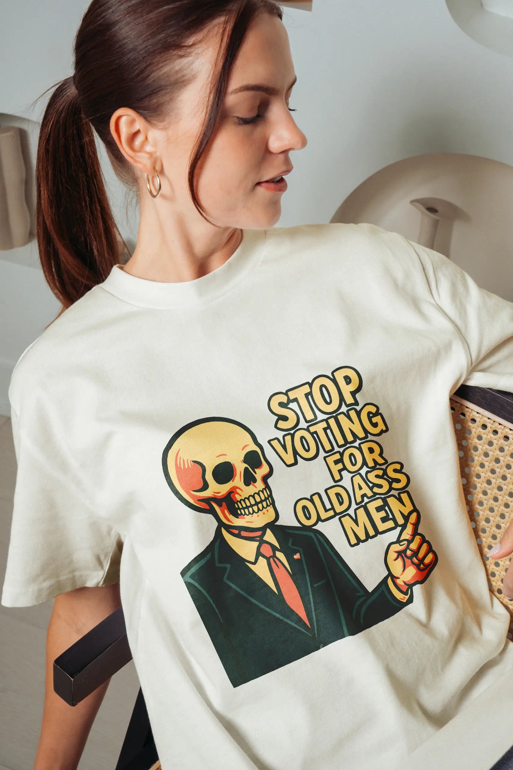 Stop Voting for Old Ass Men! Oversized T-Shirt
