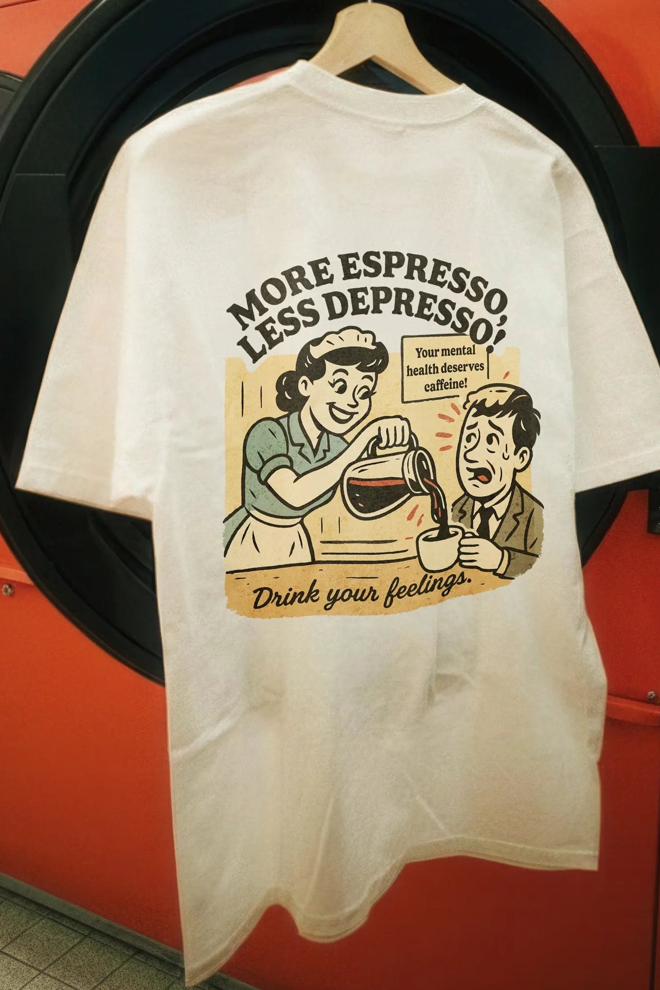 More Espresso Less Depresso! Men’s Oversized T-Shirt