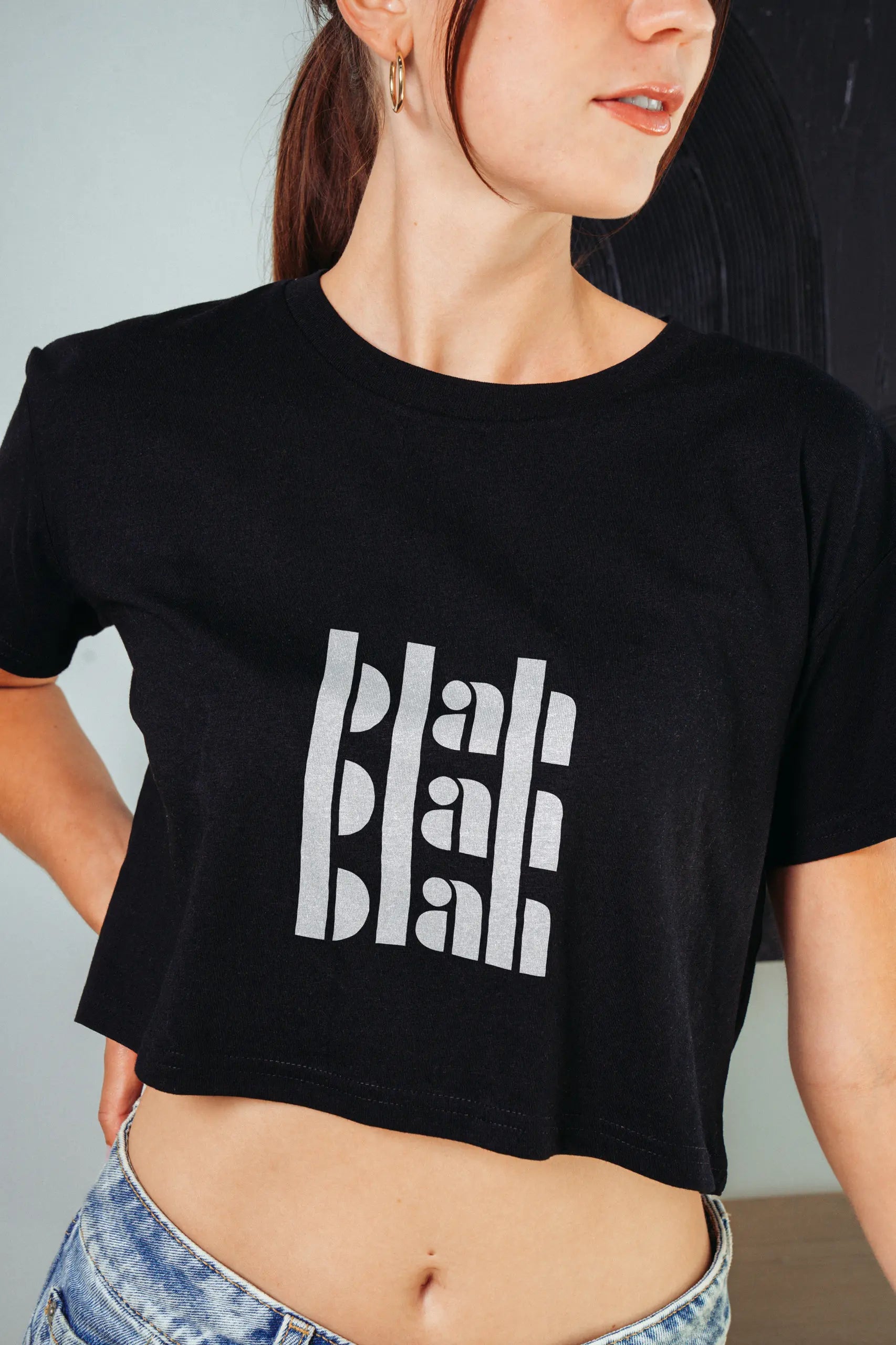 Blah Blah Blah! Crop Tee