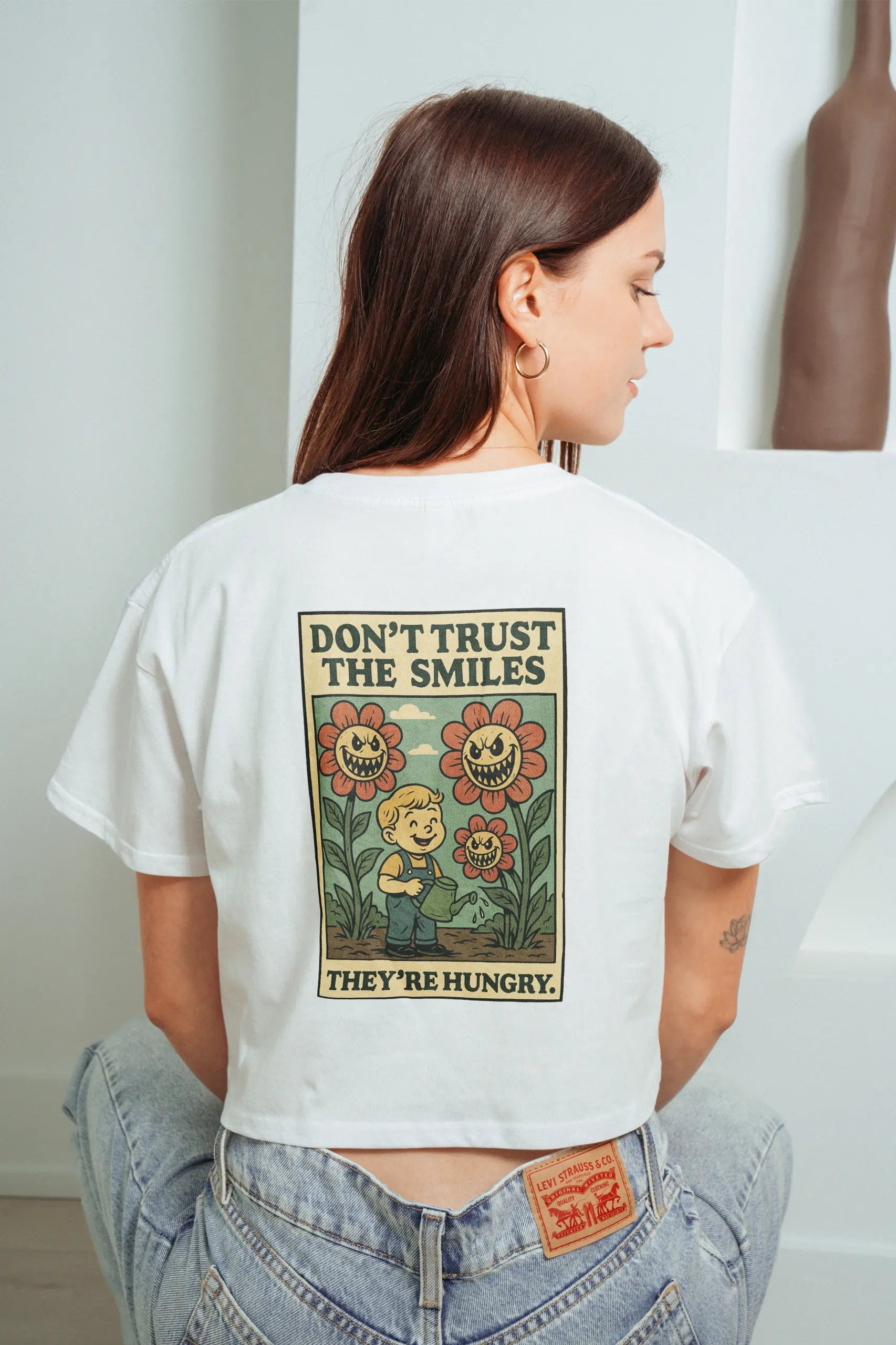Don't Trust The Smiles! Crop Tee