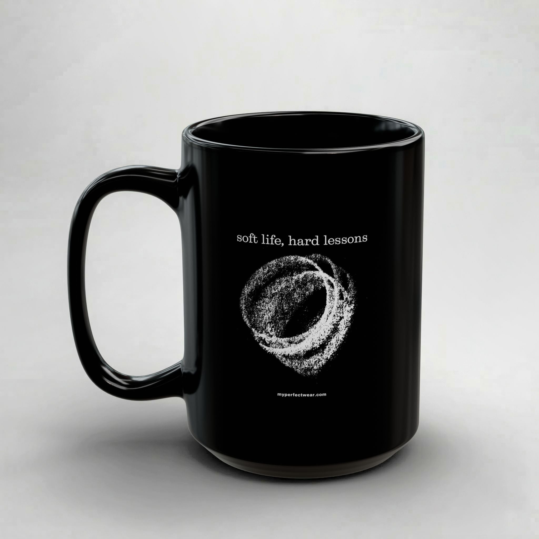 Soft Life, Hard Lessons! Black Mug
