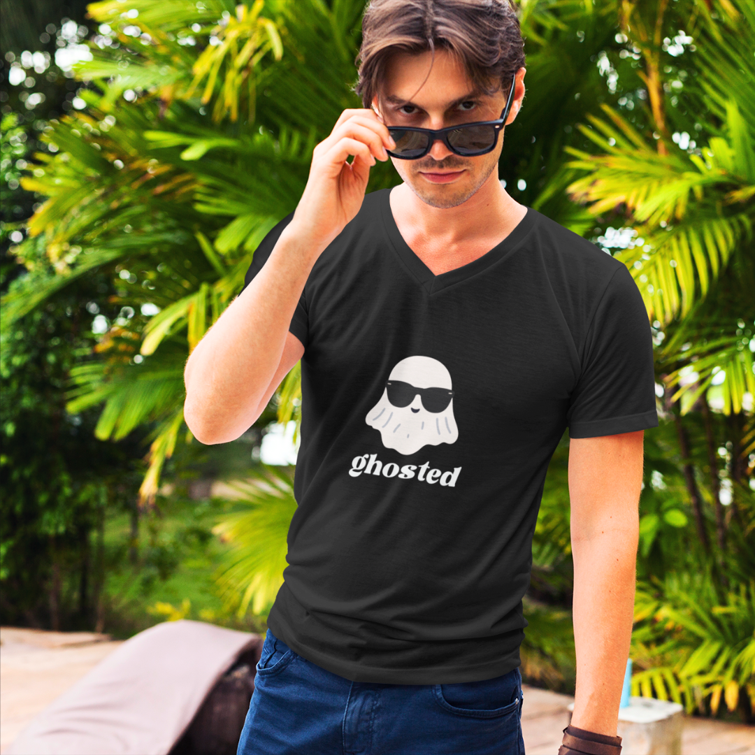 Ghosted Men’s Fitted V-Neck T-Shirt