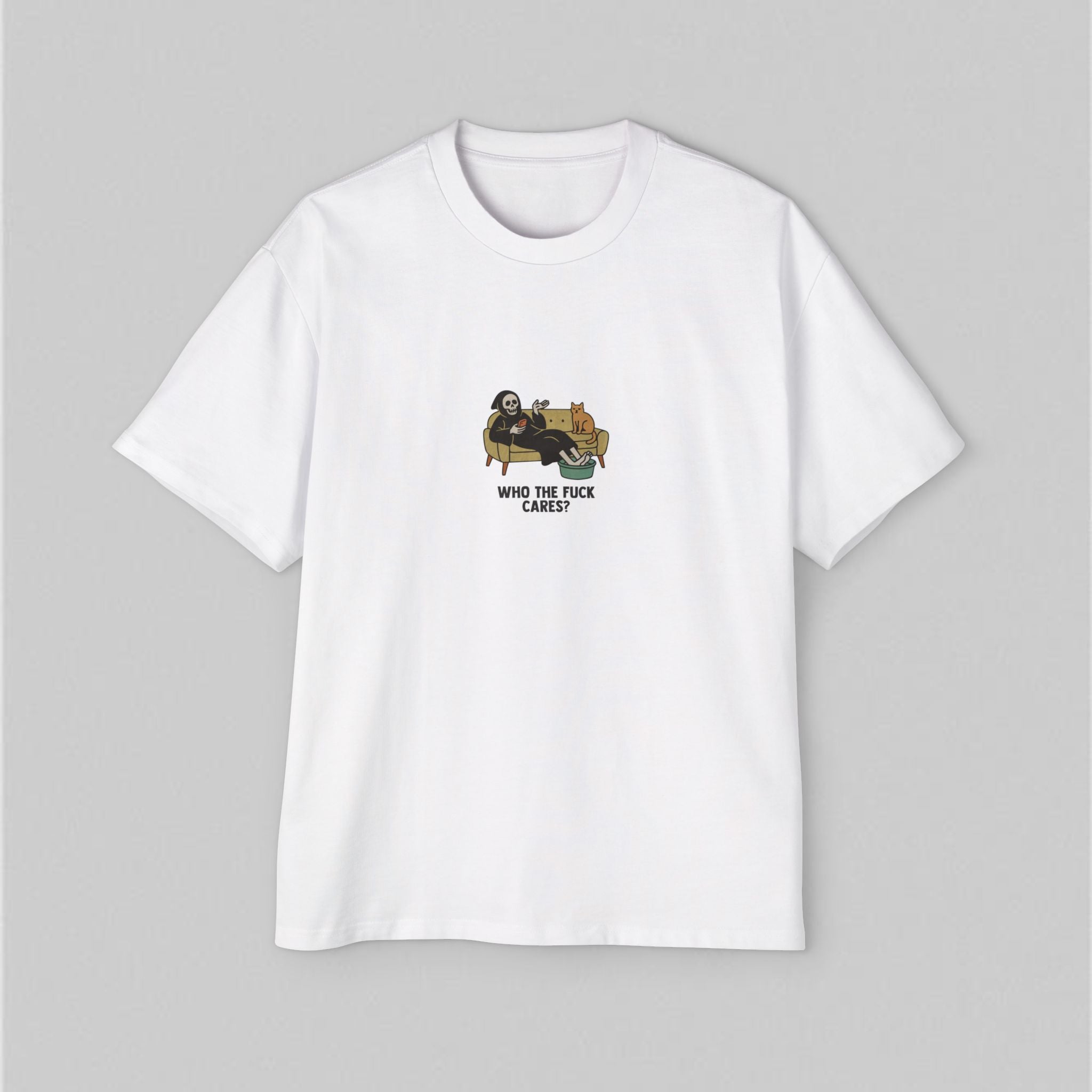 Who the Fuck Cares Men’s Oversized T-Shirt