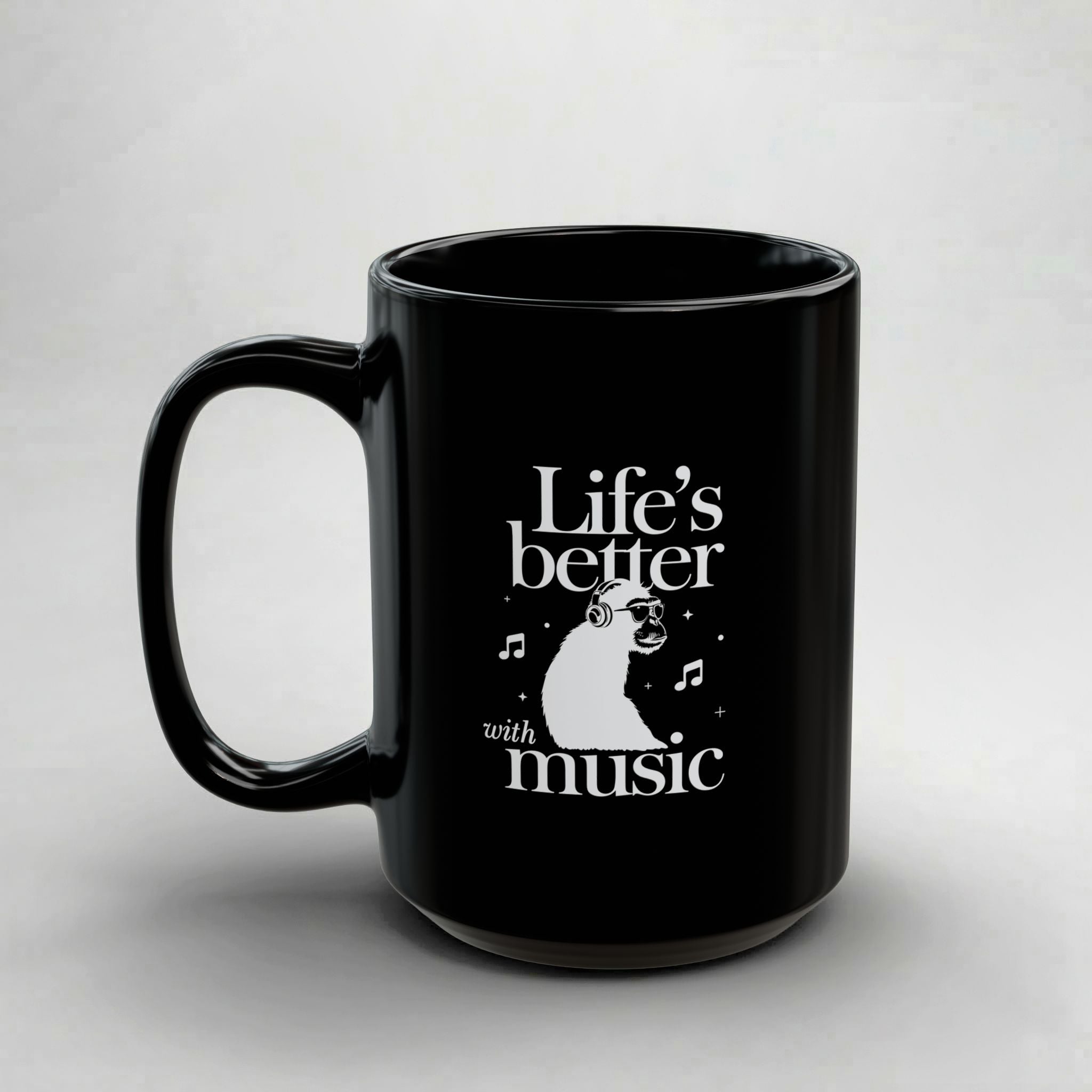 Life's Better with Music! Black Mug