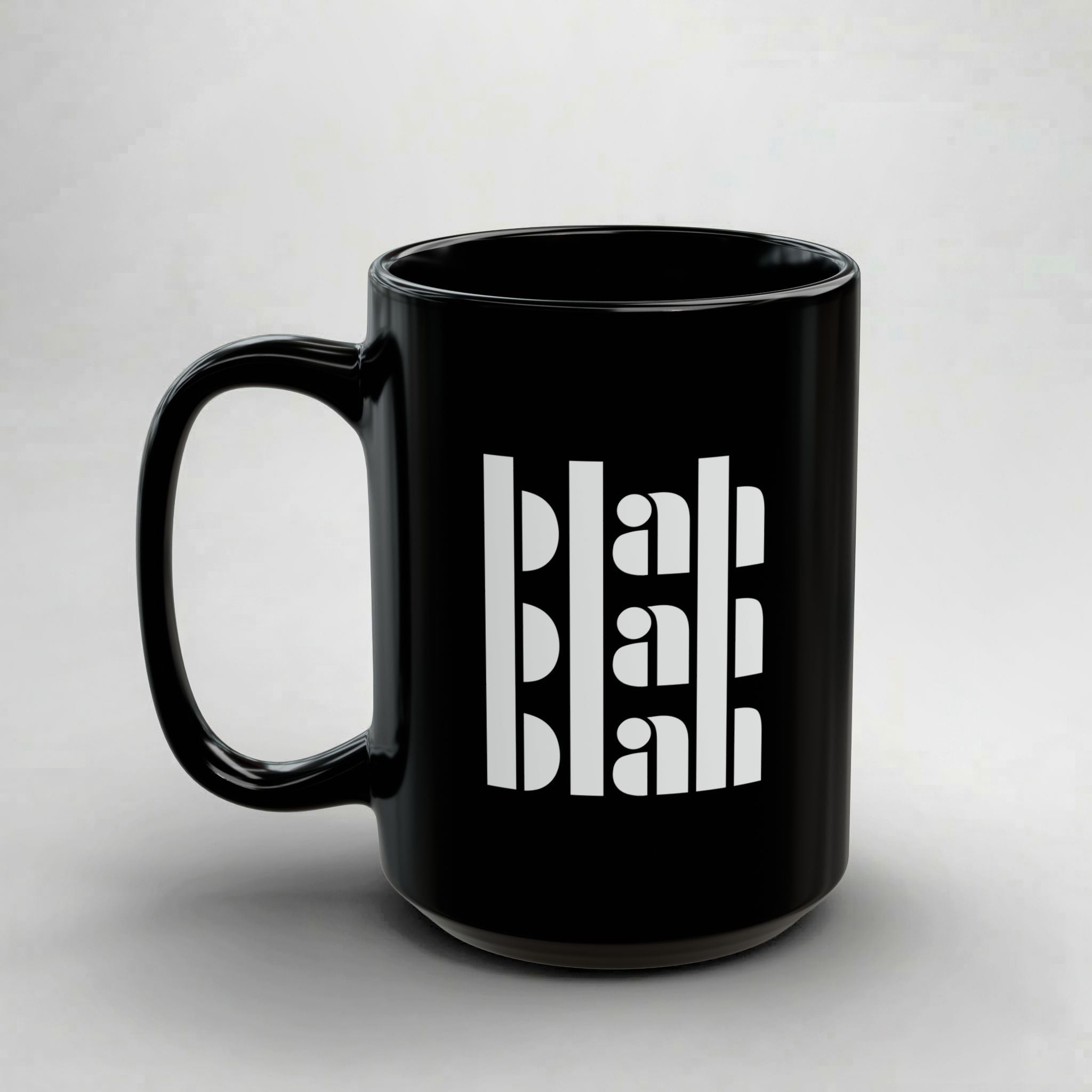 Blah Blah Blah! Black Mug