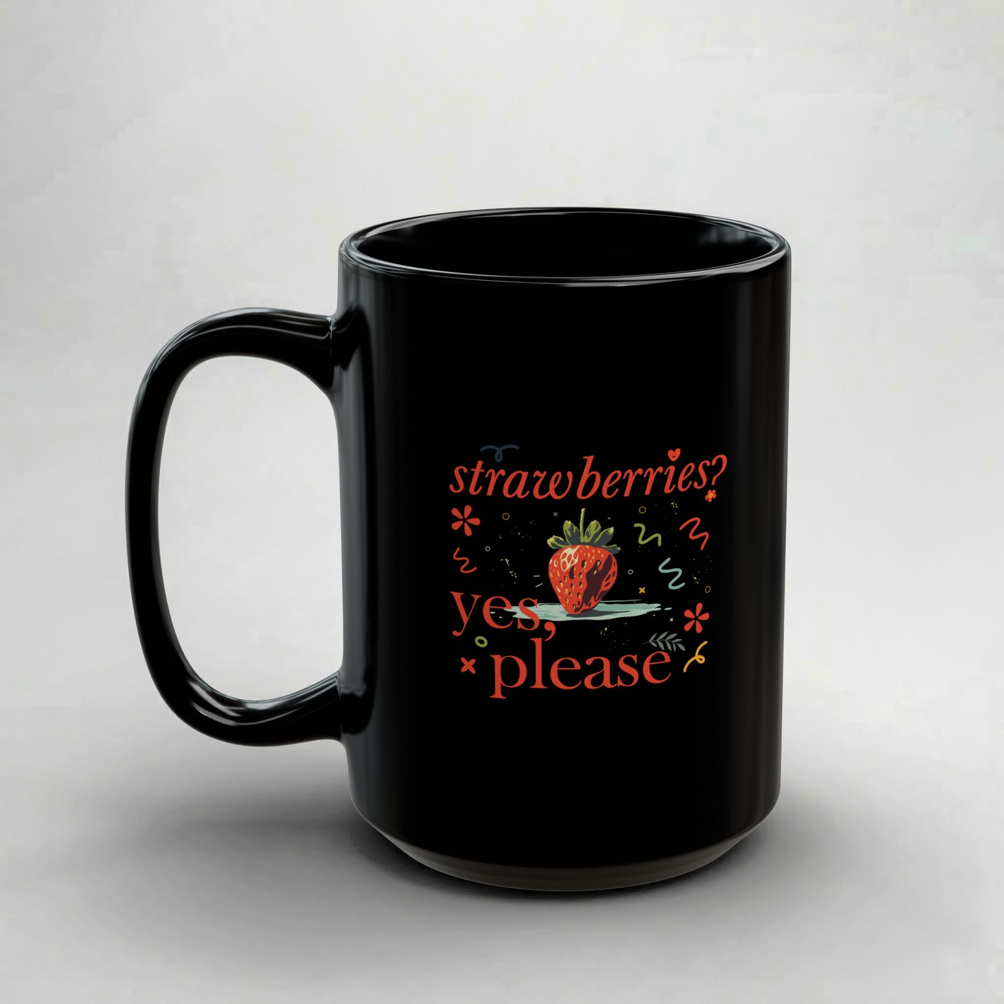 Strawberries! Black Mug