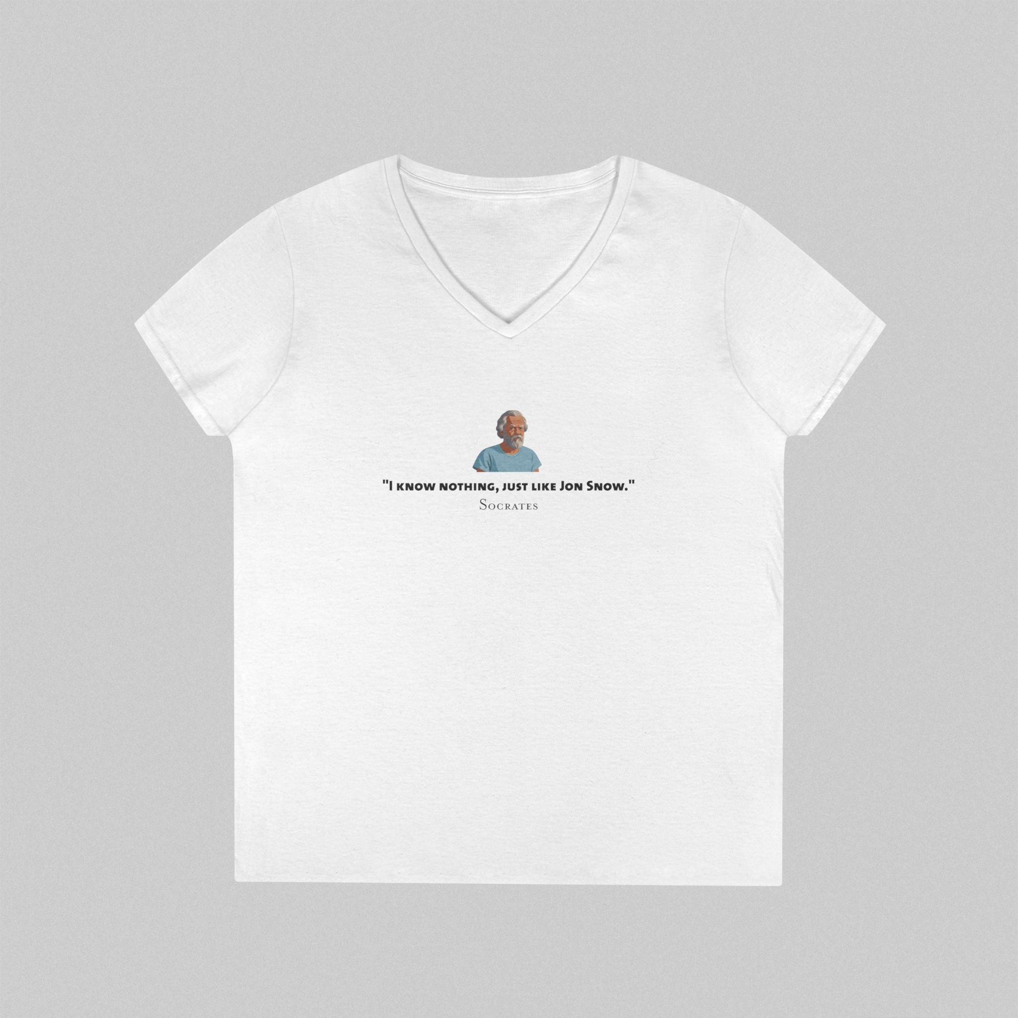 I Know Nothing - Socrates Women’s V-Neck Tee