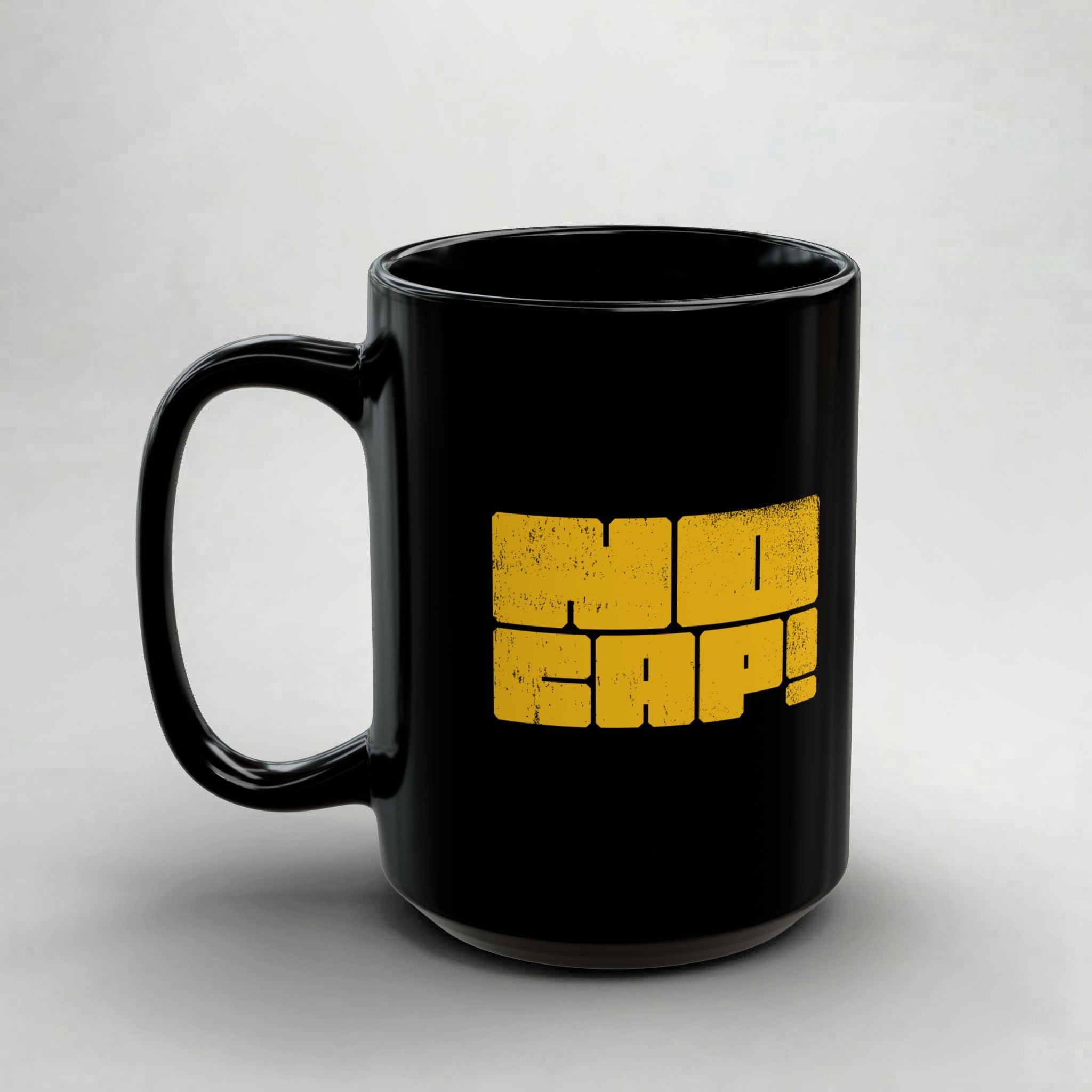 No Cap! Black Mug