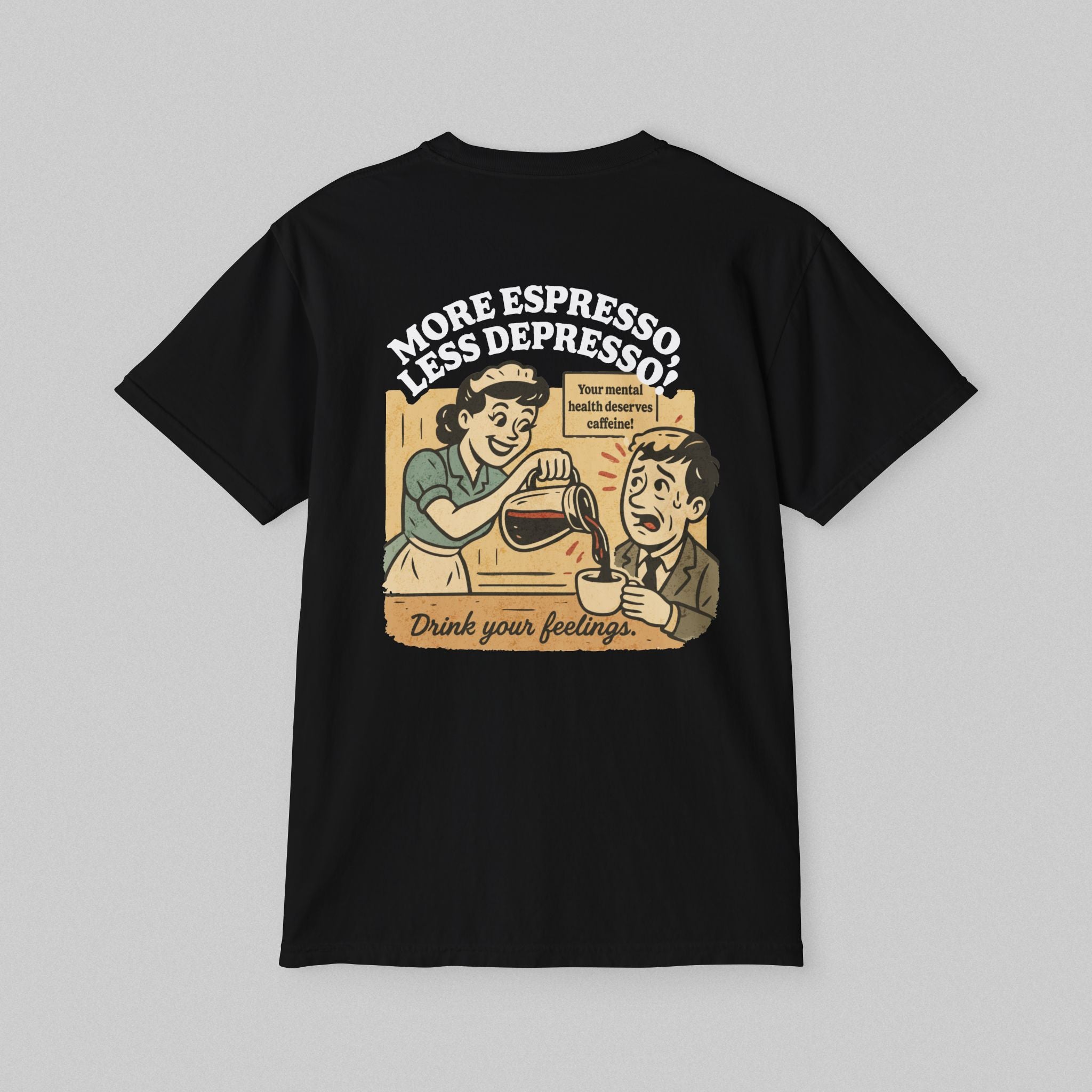 More Espresso Less Depresso! Men's Pocket T-Shirt