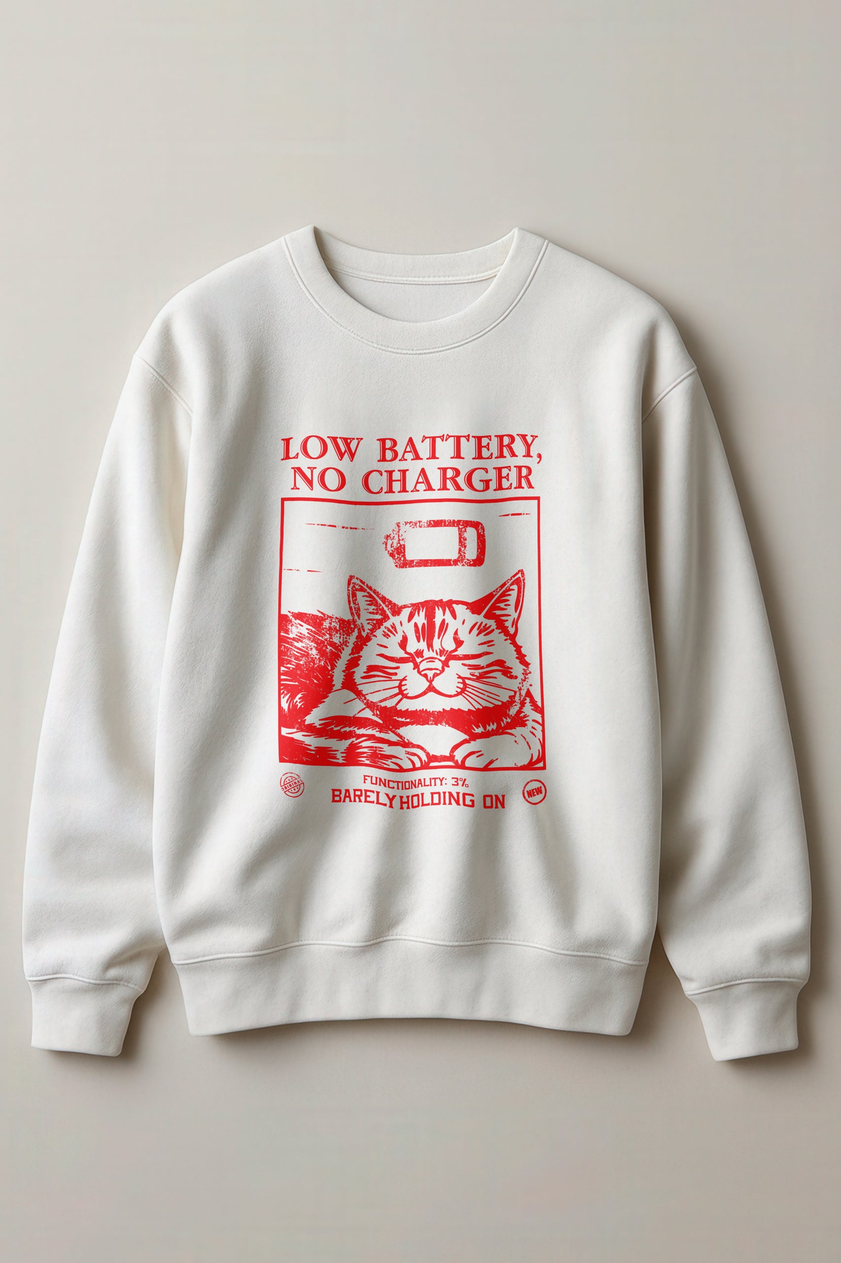 Low Battery Vintage Sweatshirt for Women