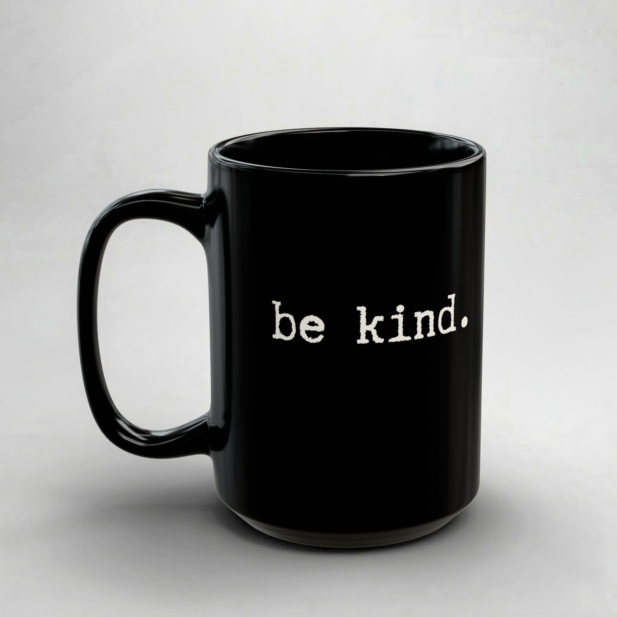 Be Kind! Black Mug
