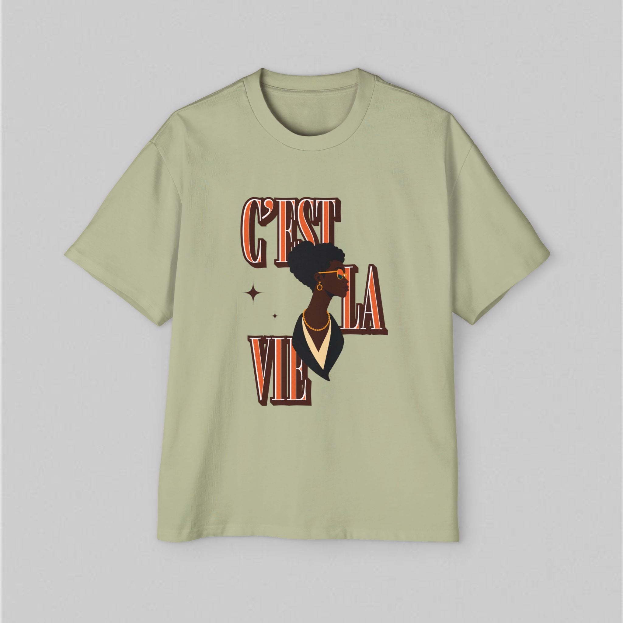 Black Elegance C’est La Vie Women's Oversized T-Shirt