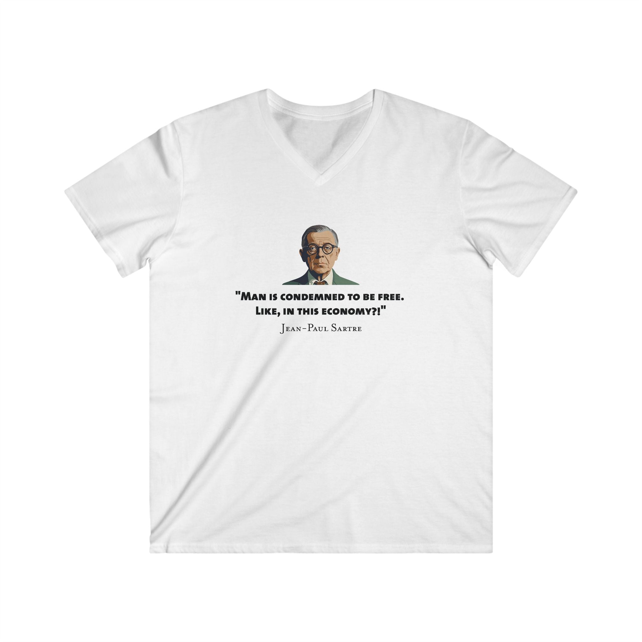 Sartre’s Reality Men's Fitted V-Neck T-Shirt