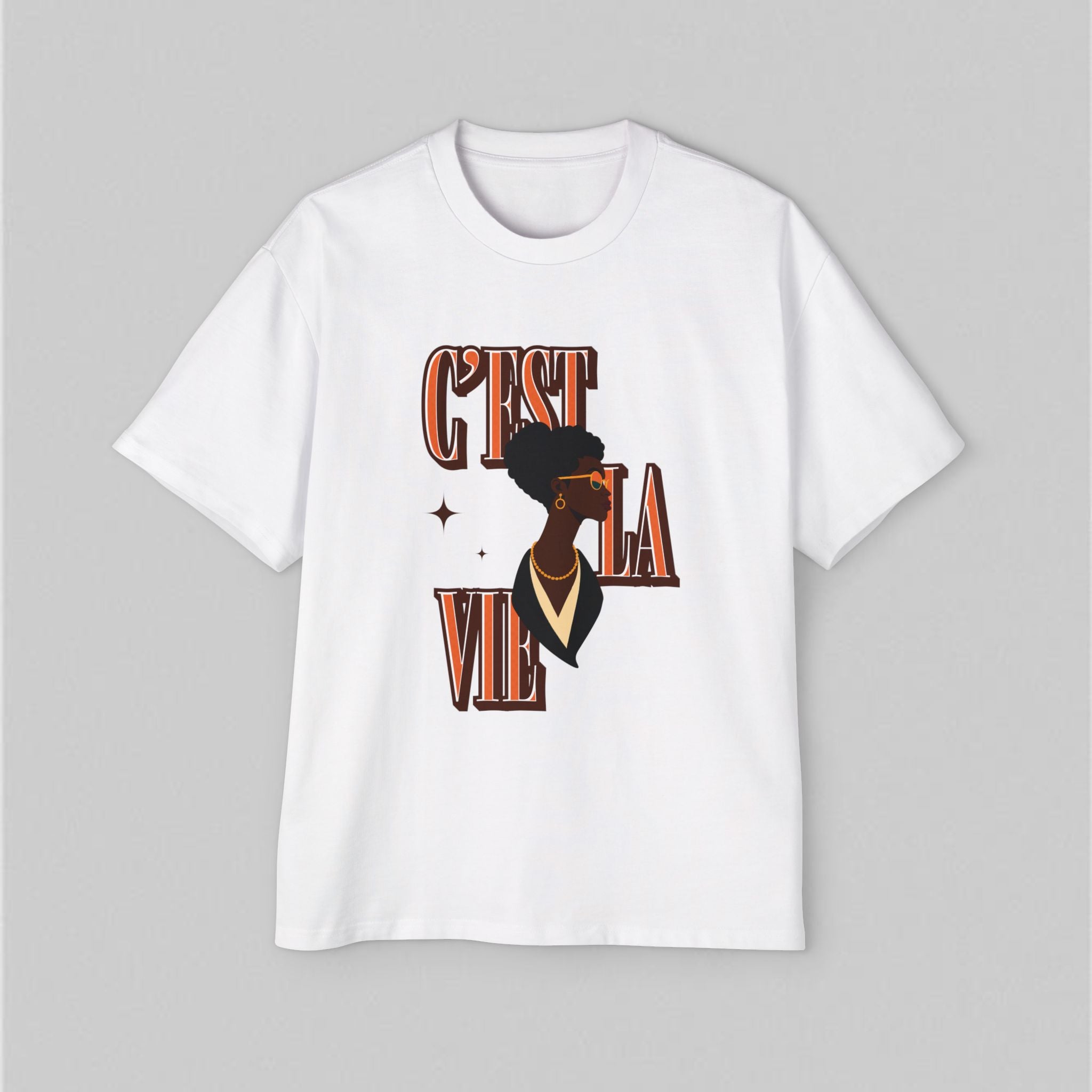 Black Elegance C’est La Vie Women's Oversized T-Shirt